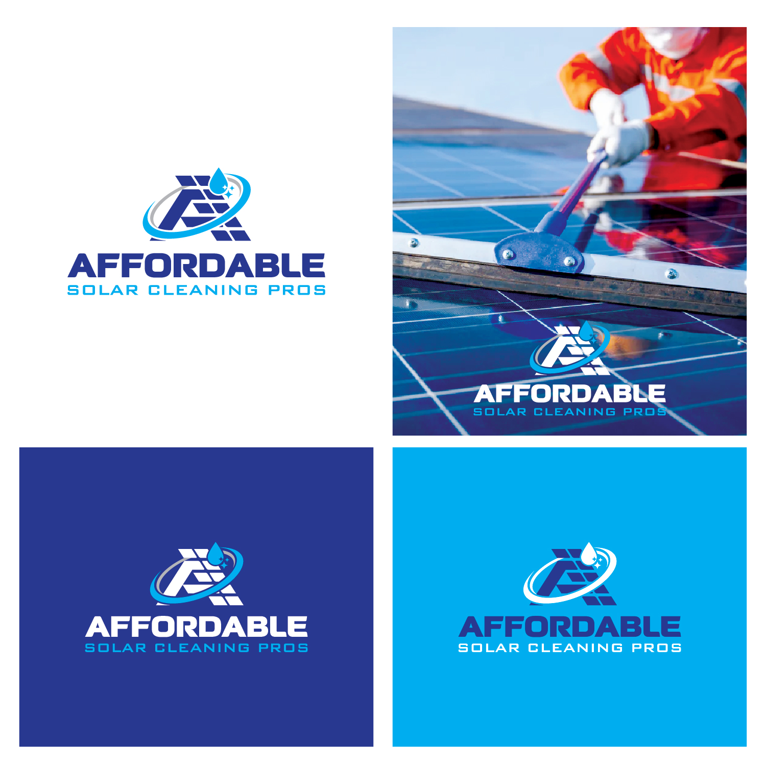 Logo Design by Maxo-Biz for Affordable Solar Cleaning Pros LLC | Design #34452838