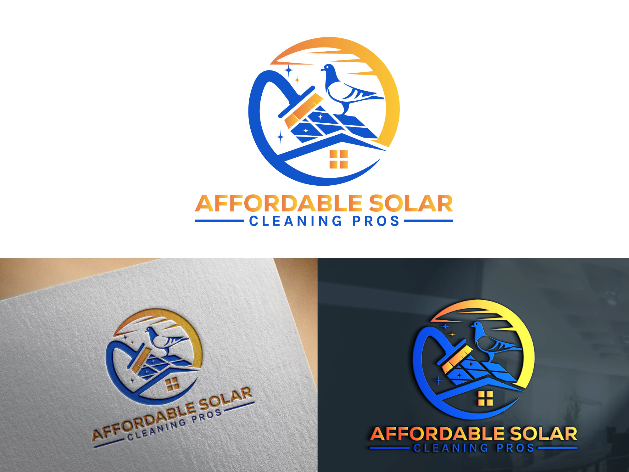 Logo-Design von Kontab für Affordable Solar Cleaning Pros LLC | Design #34475358