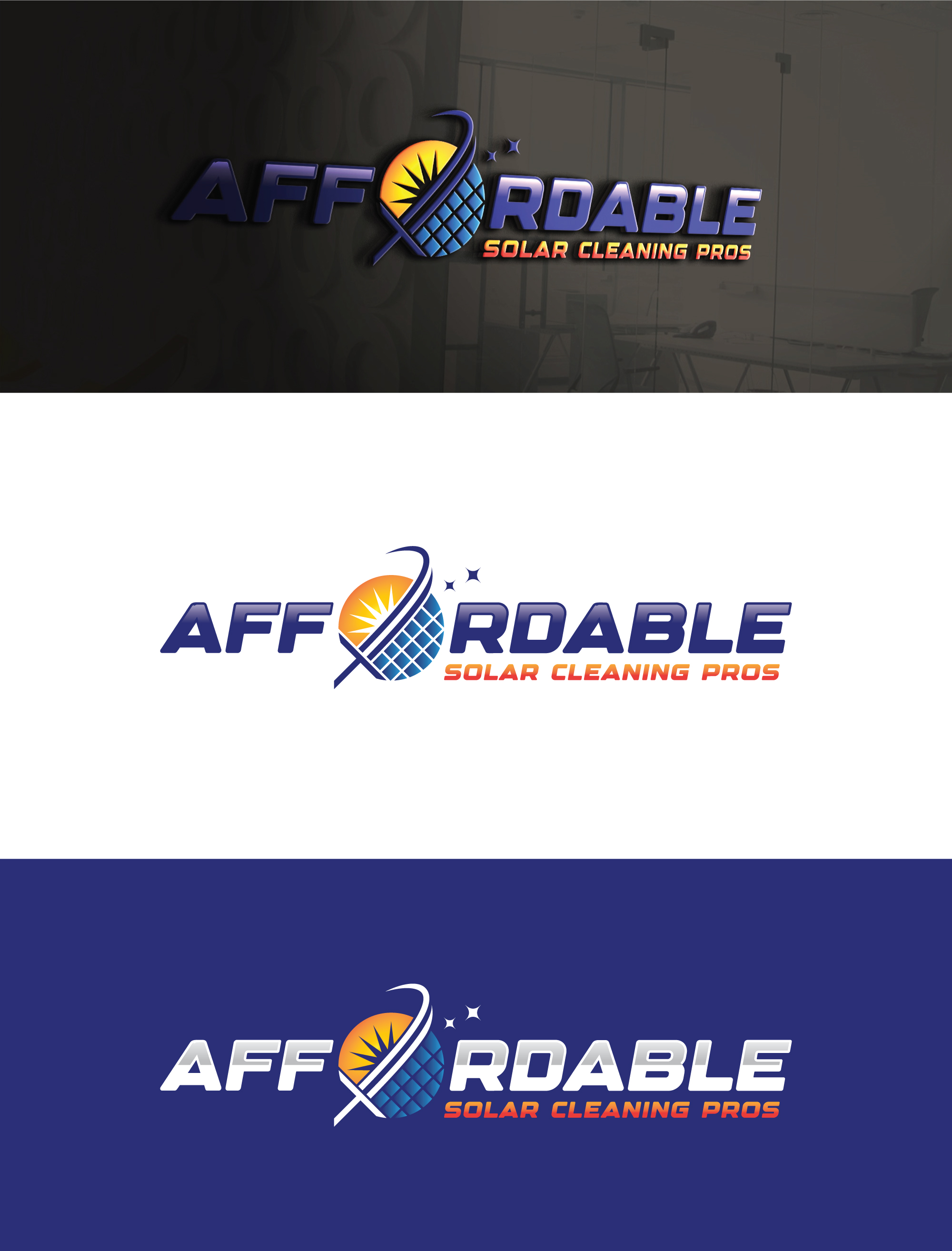 Logo Design by Md Shehidul Islam Rimon for Affordable Solar Cleaning Pros LLC | Design #34453551