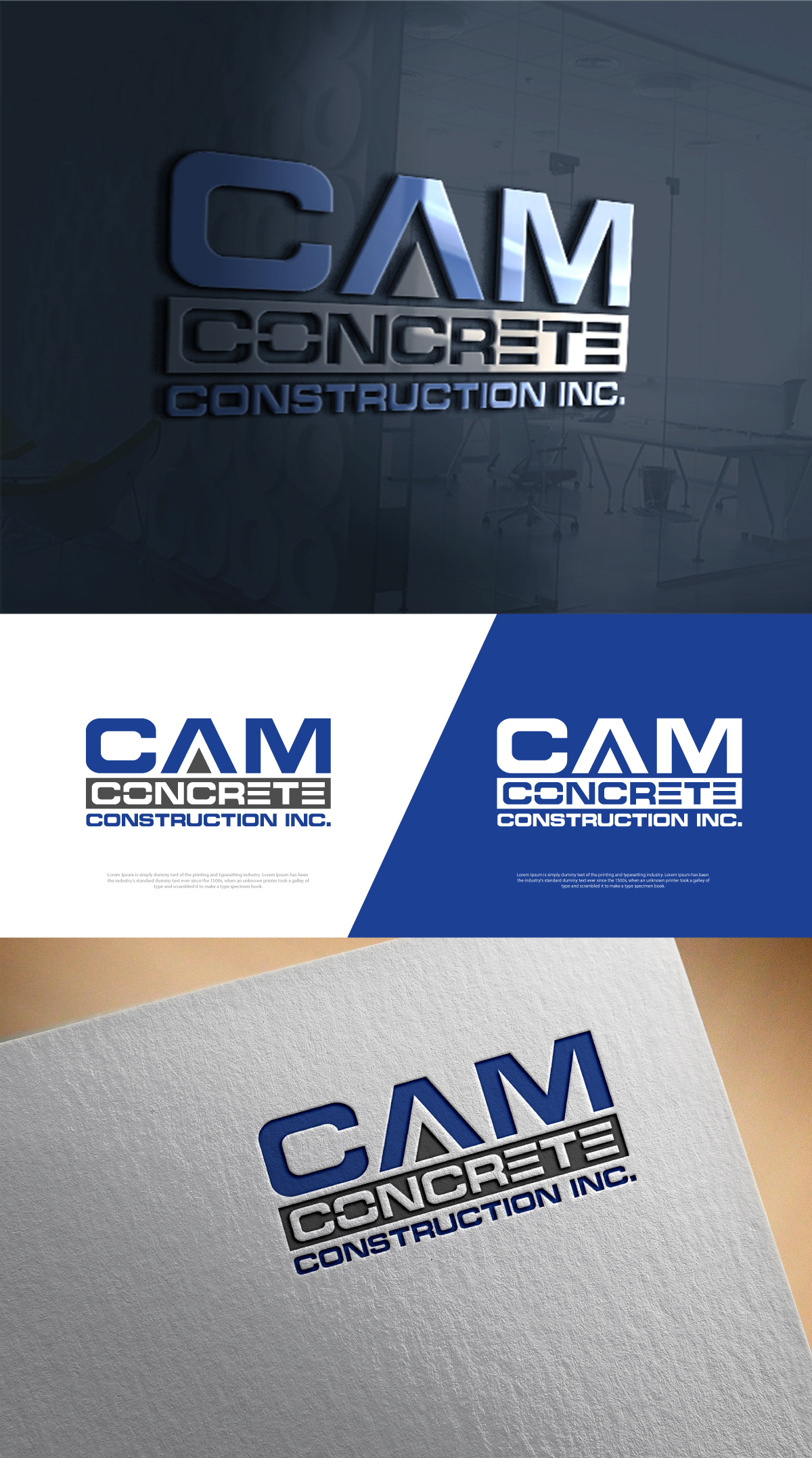 Logo Design by Creative-Finger for CAM Concrete Construction, Inc. | Design: #34457555