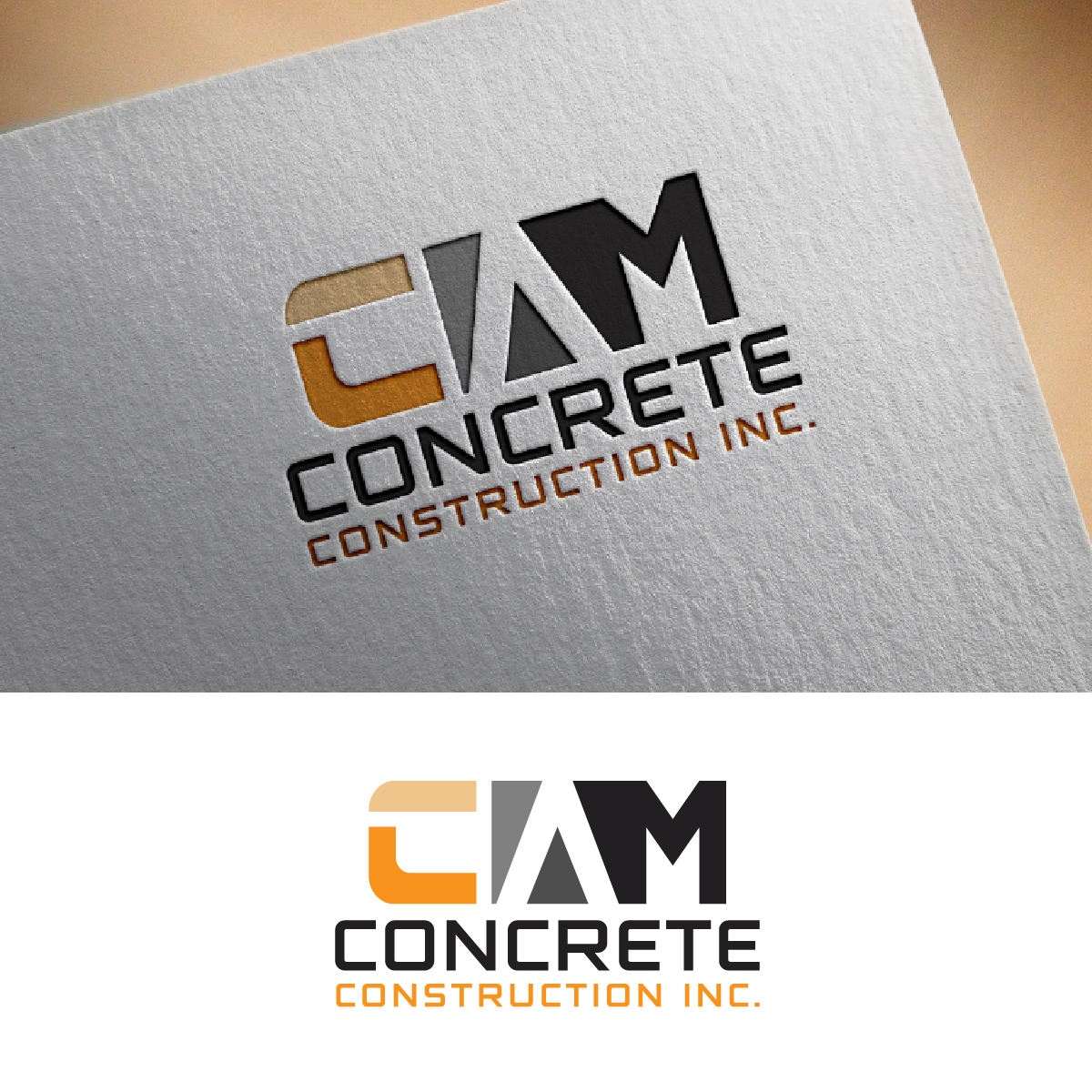 Logo Design by fly  design for CAM Concrete Construction, Inc. | Design #34459788
