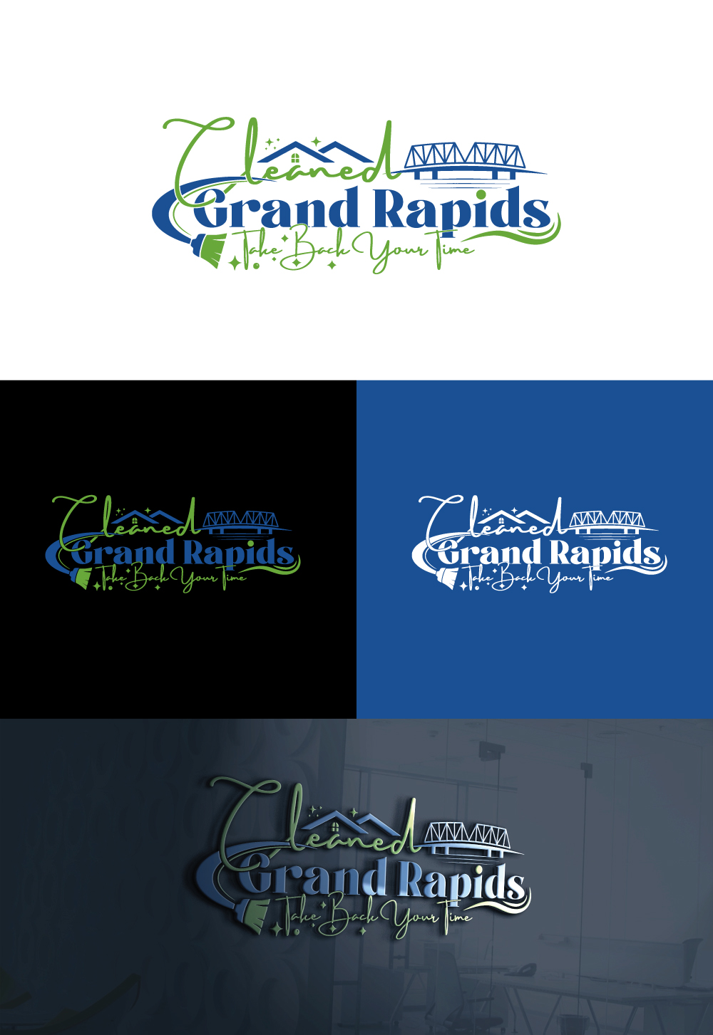 Logo Design by Ash_Design™ for Cleaned Grand Rapids | Design #34464462