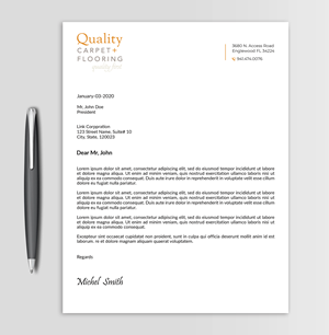 Letterhead Design by Expert Bappy for Quality Carpet + Flooring | Design: #34467974