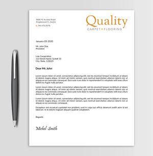 Letterhead Design by Expert Bappy for Quality Carpet + Flooring | Design: #34470541