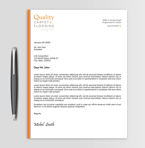 Letterhead Design by Expert Bappy for Quality Carpet + Flooring | Design: #34470640