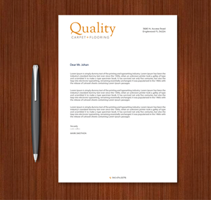 Letterhead Design by Expert Bappy for Quality Carpet + Flooring | Design: #34471168