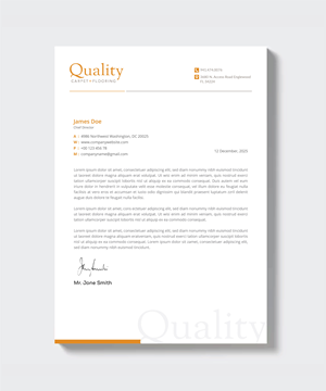 Diseño de Membrete por artbitin para Quality Carpet + Flooring | Diseño: #34469552