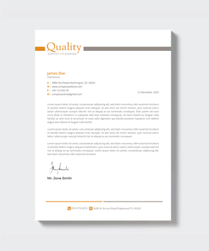 Diseño de Membrete por artbitin para Quality Carpet + Flooring | Diseño: #34469556