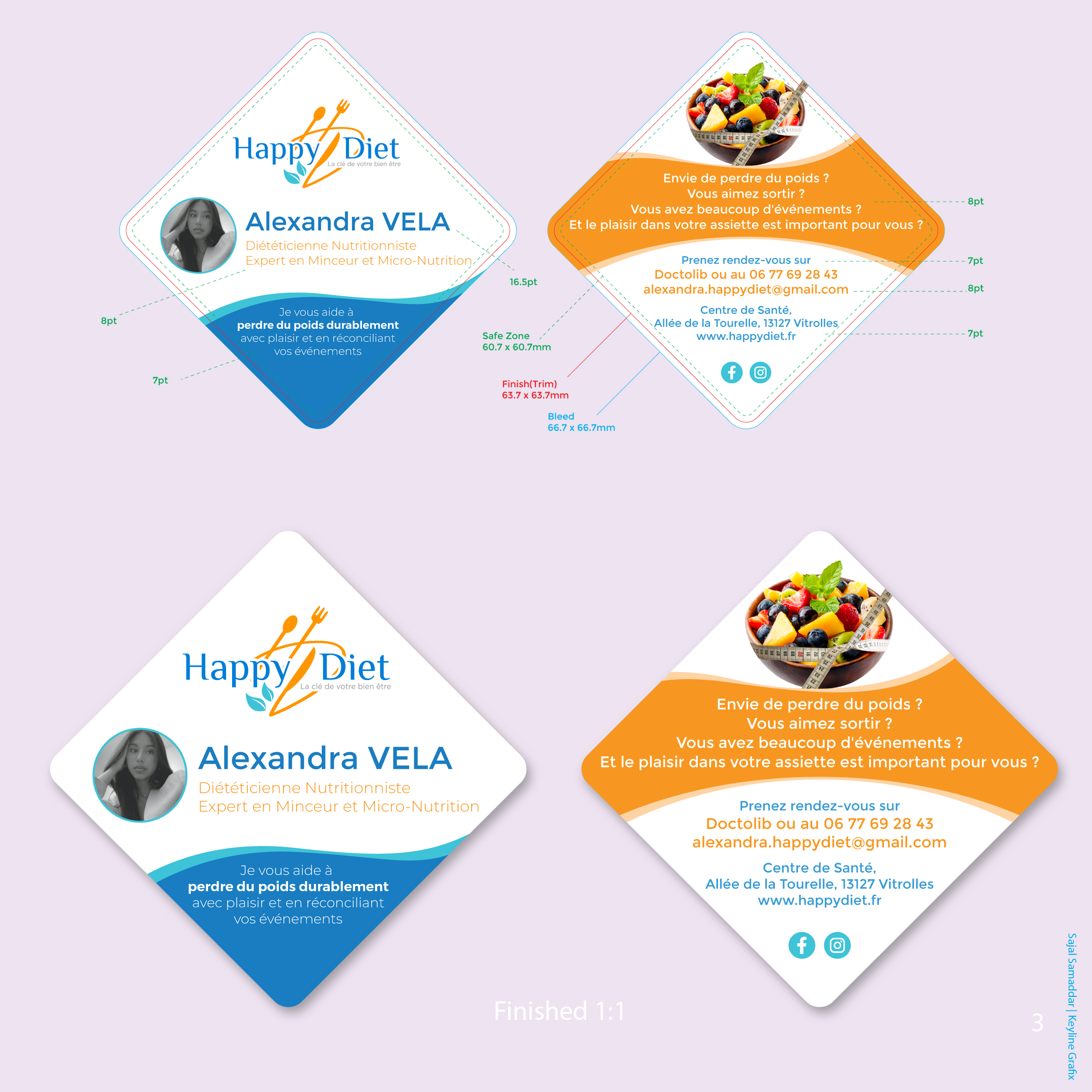 Business Card Design by Sajal Samaddar for Happy diet | Design #34503393