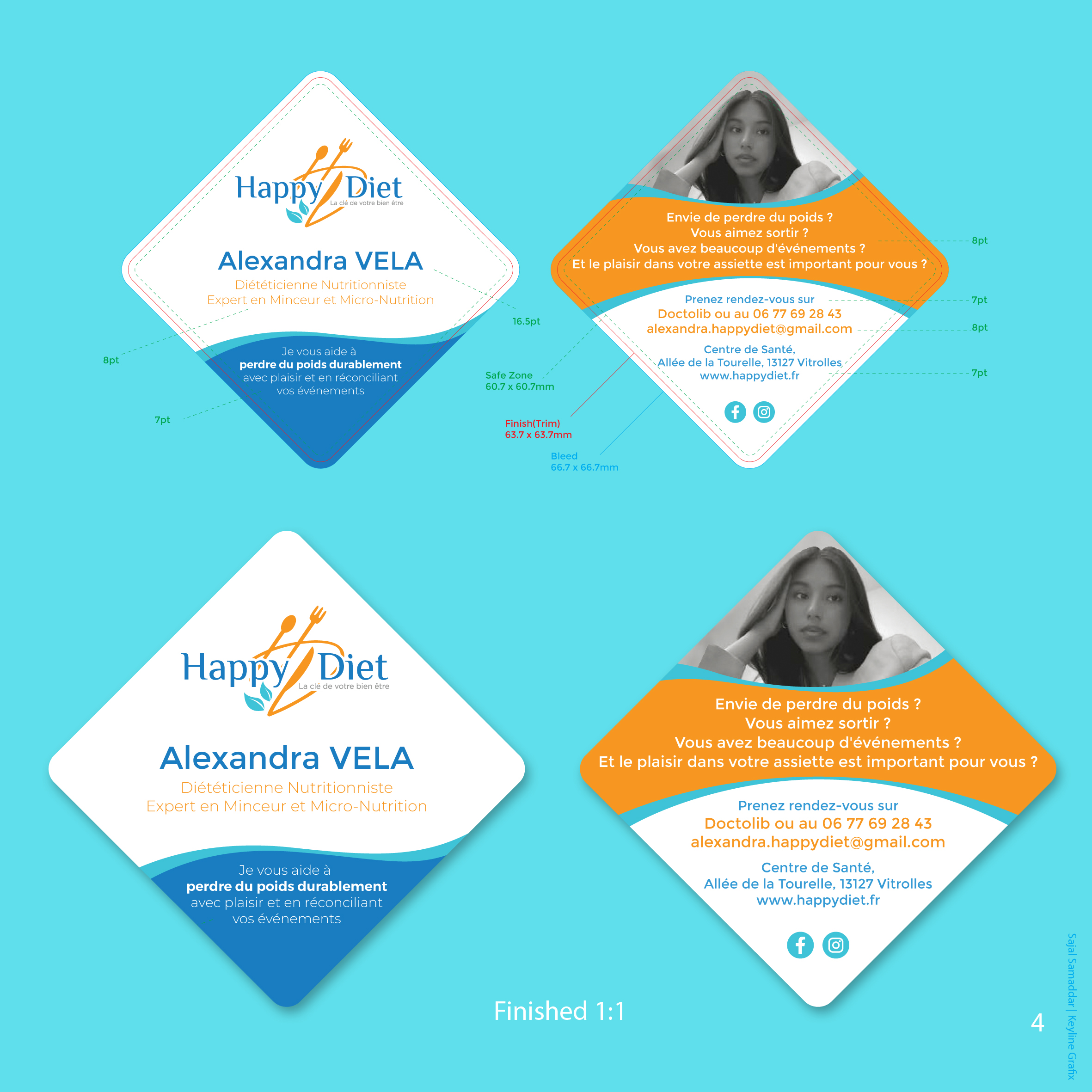 Business Card Design by Sajal Samaddar for Happy diet | Design #34503992