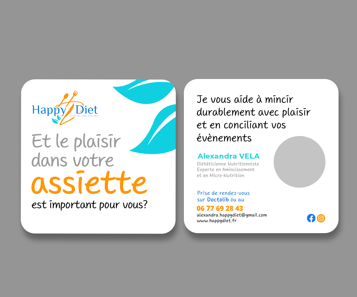 Business Card Design by Andrés Sebastián for Happy diet | Design #34505895