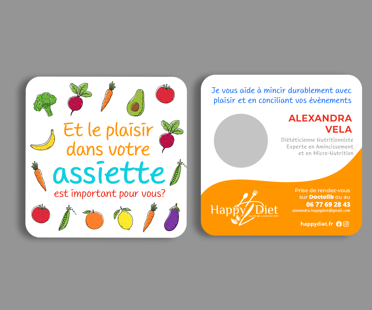 Visitenkarten-Design von Andrés Sebastián für Happy diet | Design #34506999