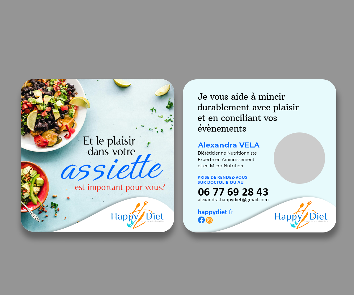 Business Card Design by Andrés Sebastián for Happy diet | Design #34507427