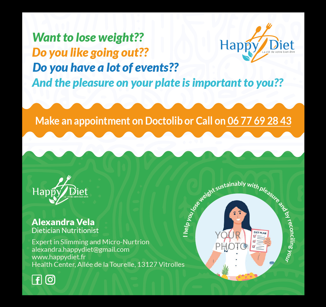 Business Card Design by H.CUBE DESIGNS for Happy diet | Design #34545442