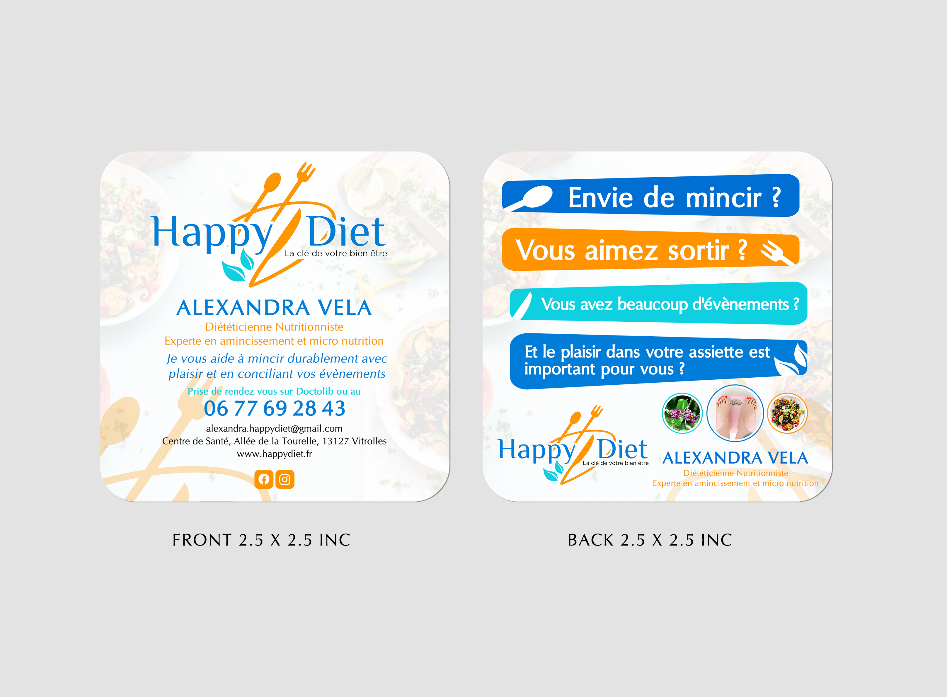 Business Card Design by Sun Moon Graphic Designer for Happy diet | Design #34598352