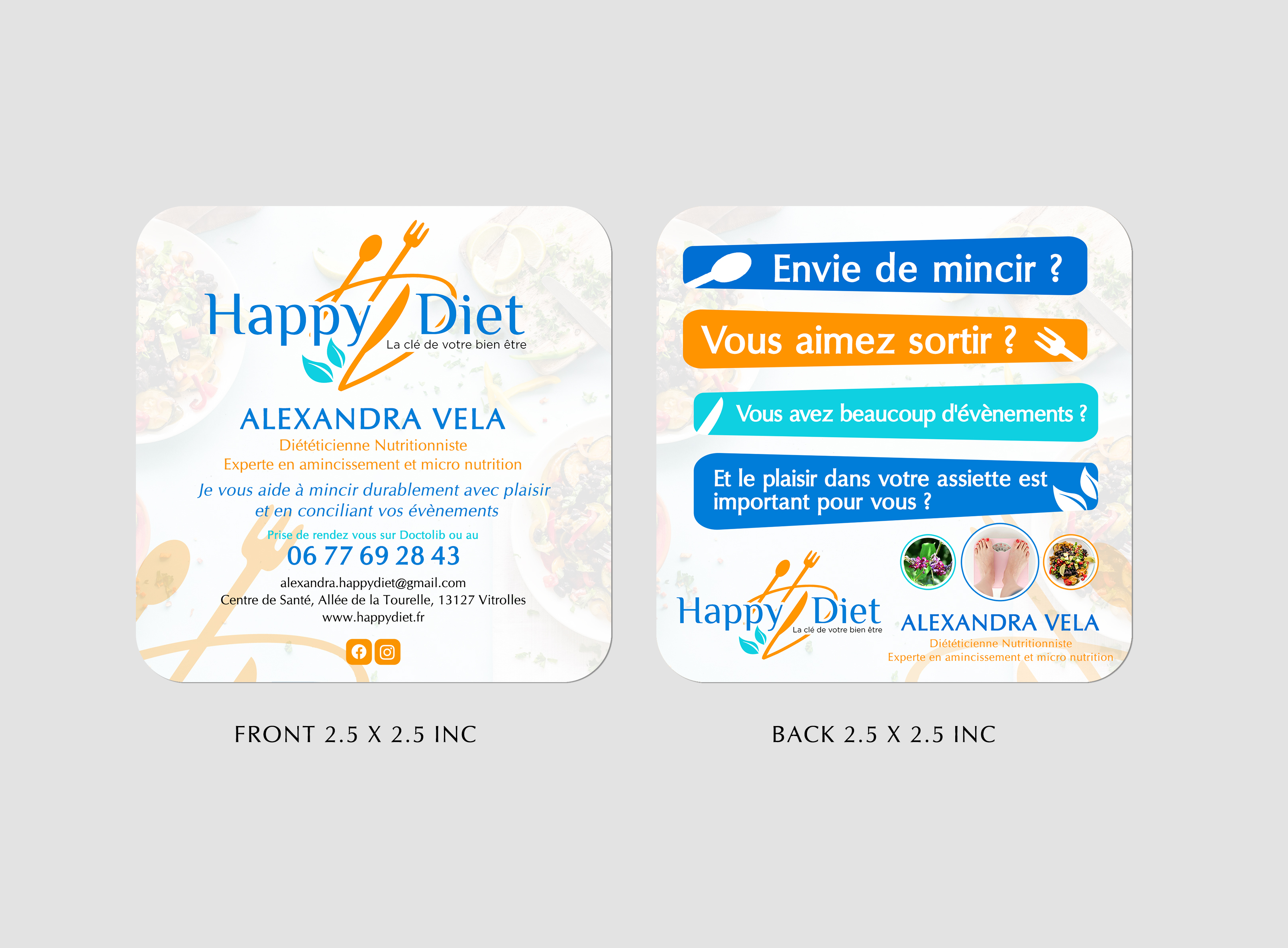 Business Card Design by Sun Moon Graphic Designer for Happy diet | Design #34598353