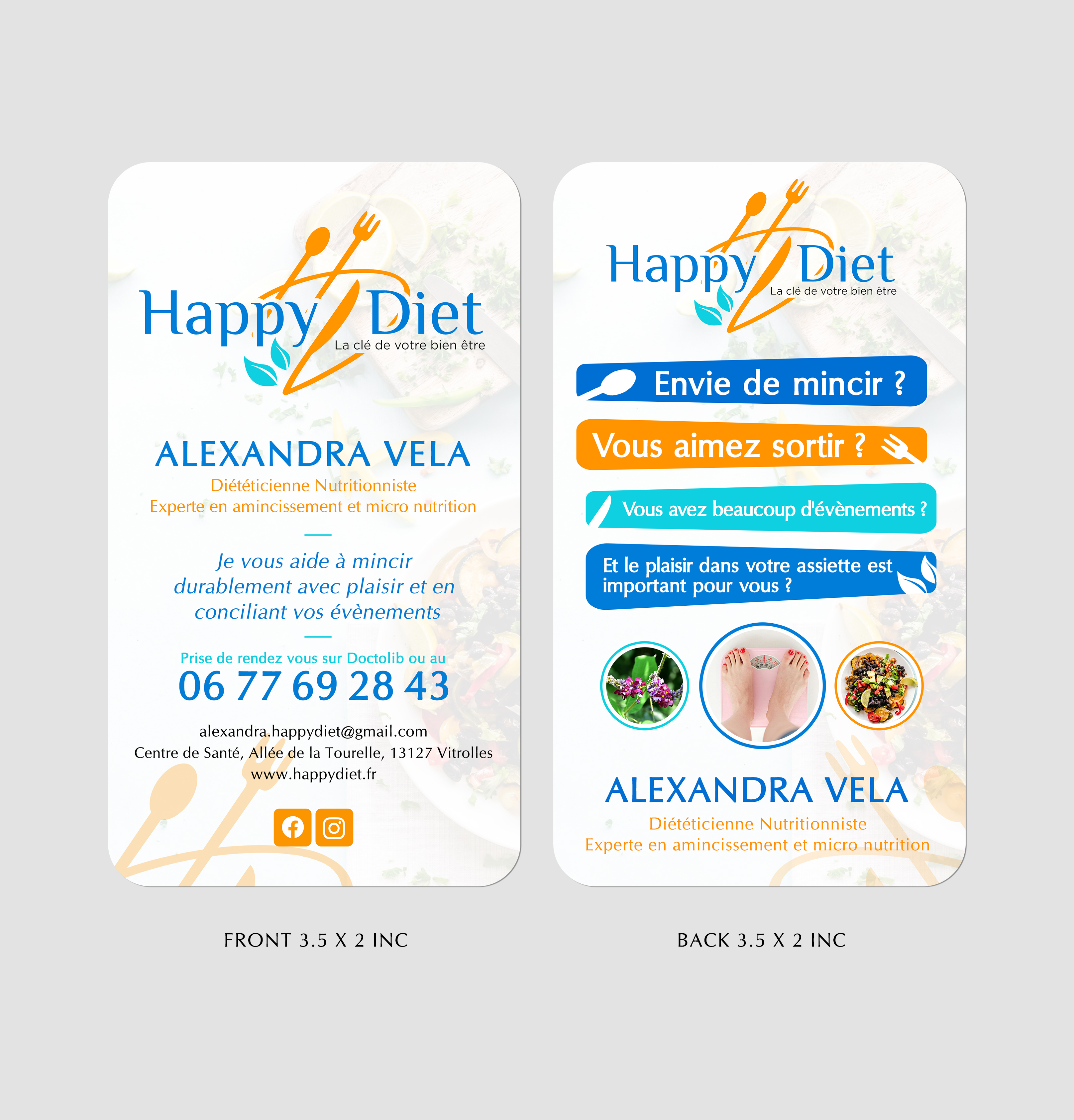Business Card Design by Sun Moon Graphic Designer for Happy diet | Design #34598354