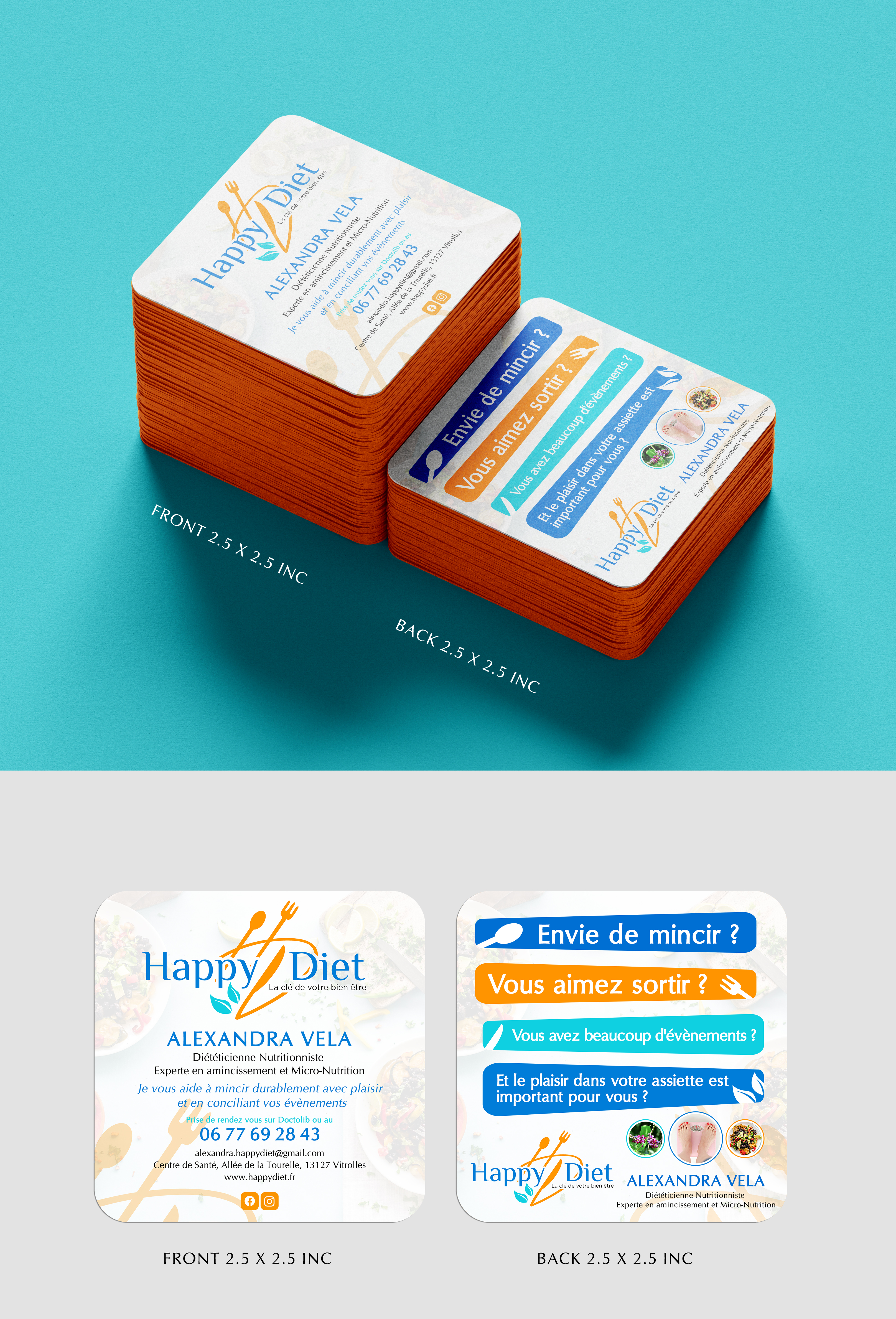 Business Card Design by Sun Moon Graphic Designer for Happy diet | Design #34623476