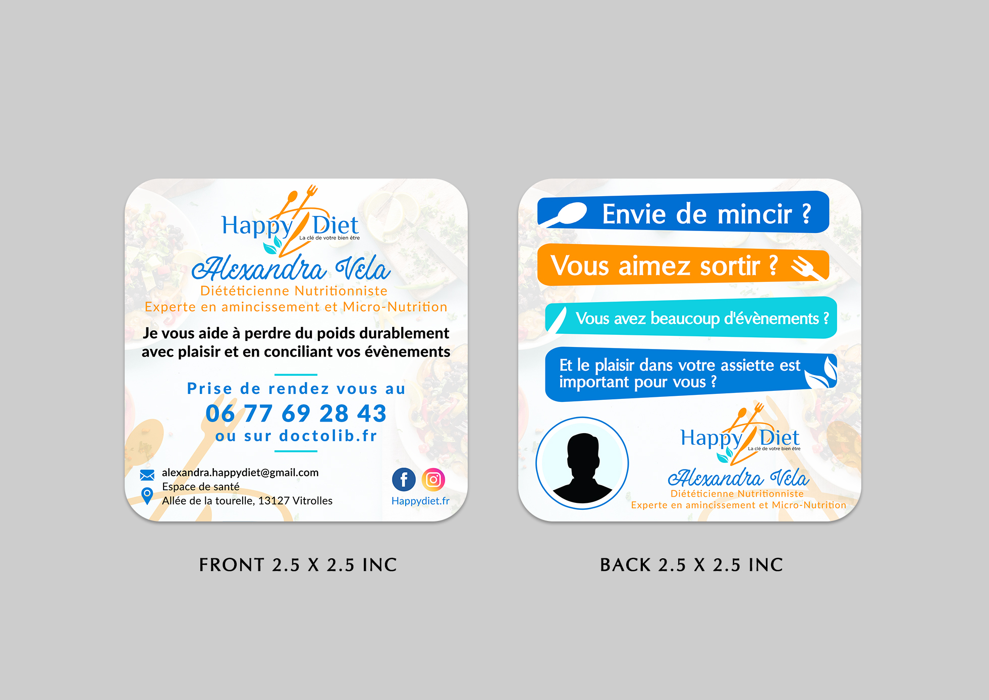 Business Card Design by Sun Moon Graphic Designer for Happy diet | Design #34693224