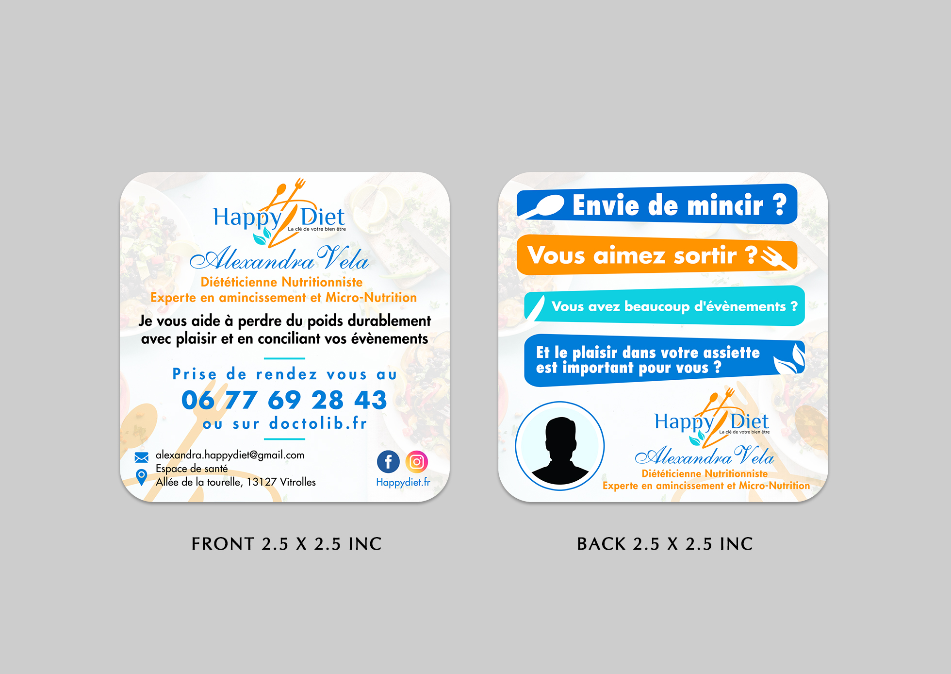 Business Card Design by Sun Moon Graphic Designer for Happy diet | Design #34693225