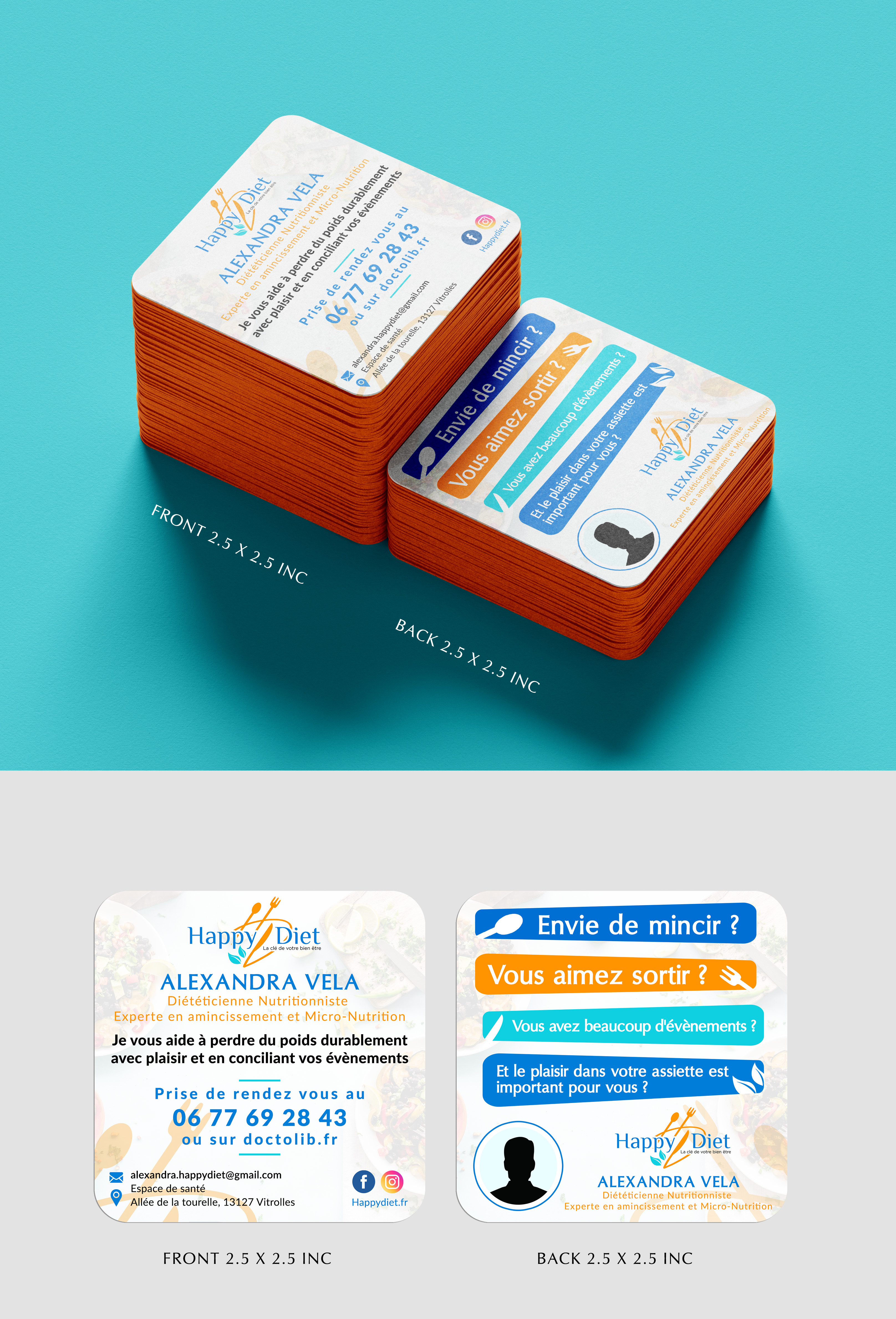 Business Card Design by Sun Moon Graphic Designer for Happy diet | Design #34702481