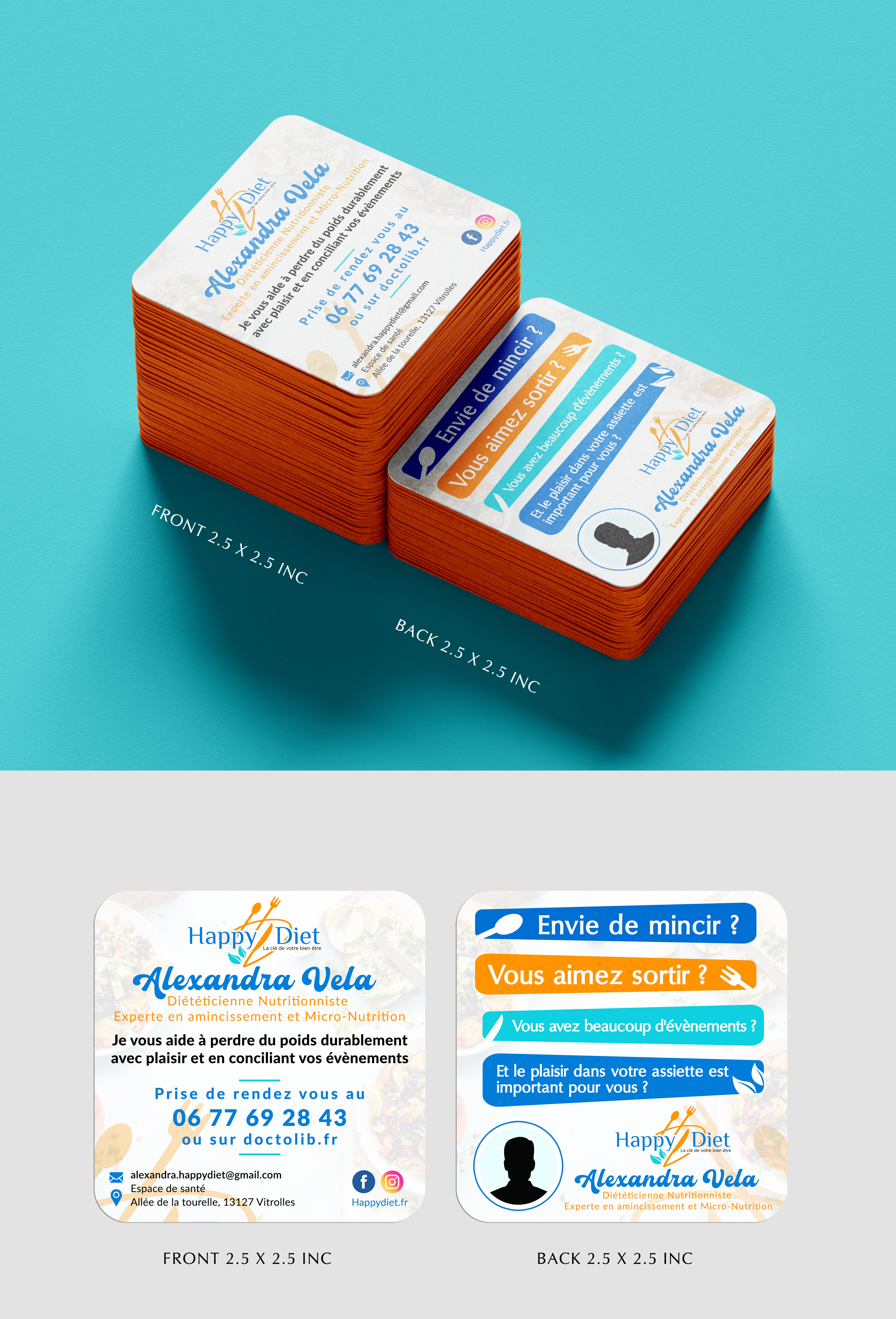 Business Card Design by Sun Moon Graphic Designer for Happy diet | Design #34702482
