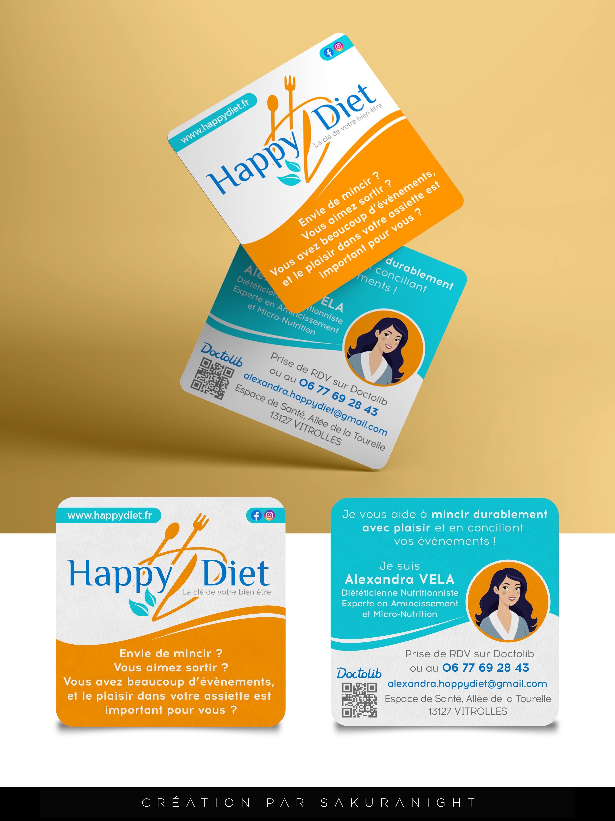 Business Card Design by Sakuranight for Happy diet | Design #34516704