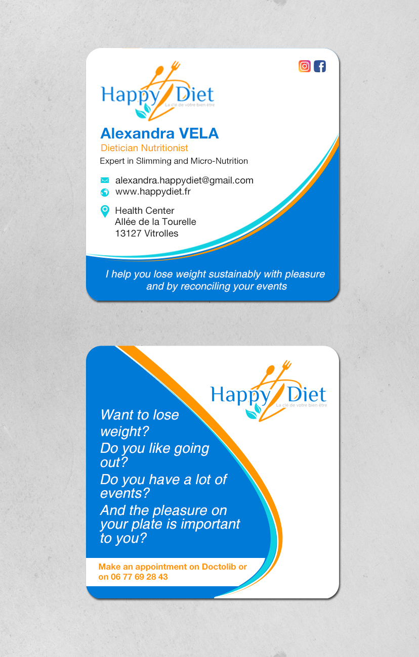 Business Card Design by Brand aid for Happy diet | Design #34508758