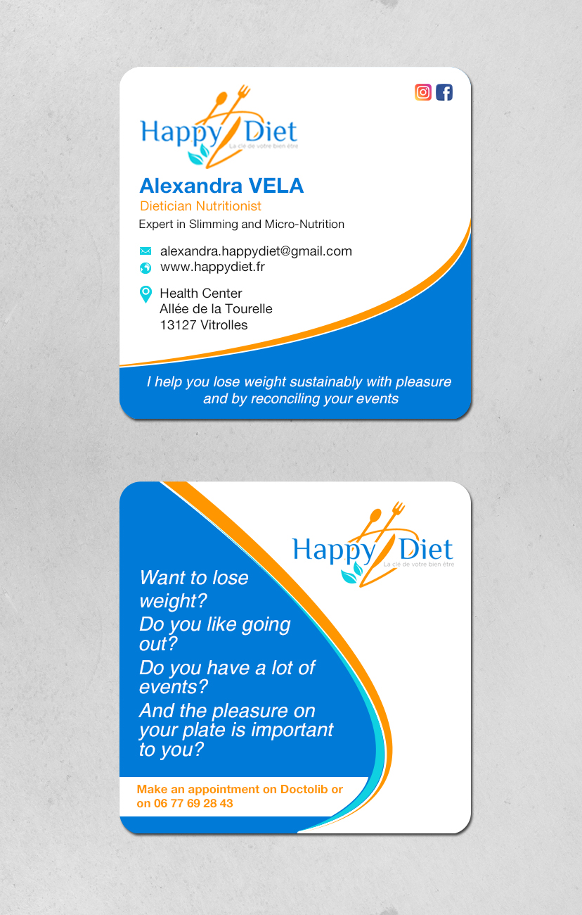 Business Card Design by Brand aid for Happy diet | Design #34508759