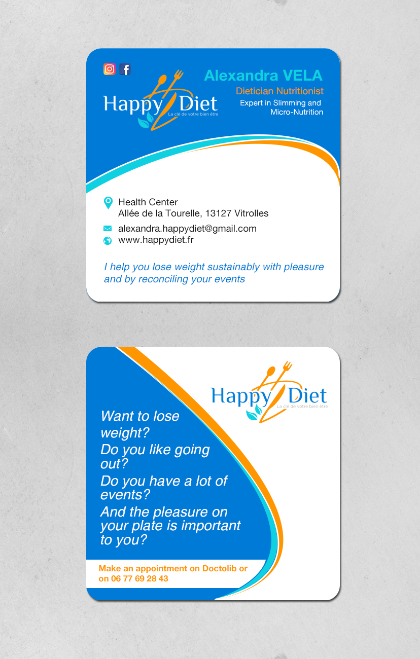 Business Card Design by Brand aid for Happy diet | Design #34508766