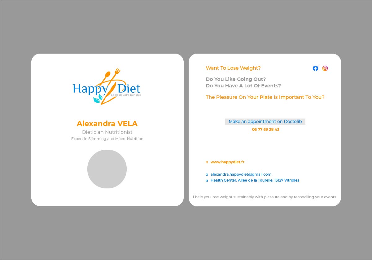 Design de Carte de Visite par fly  design pour Happy diet | Design #34526267