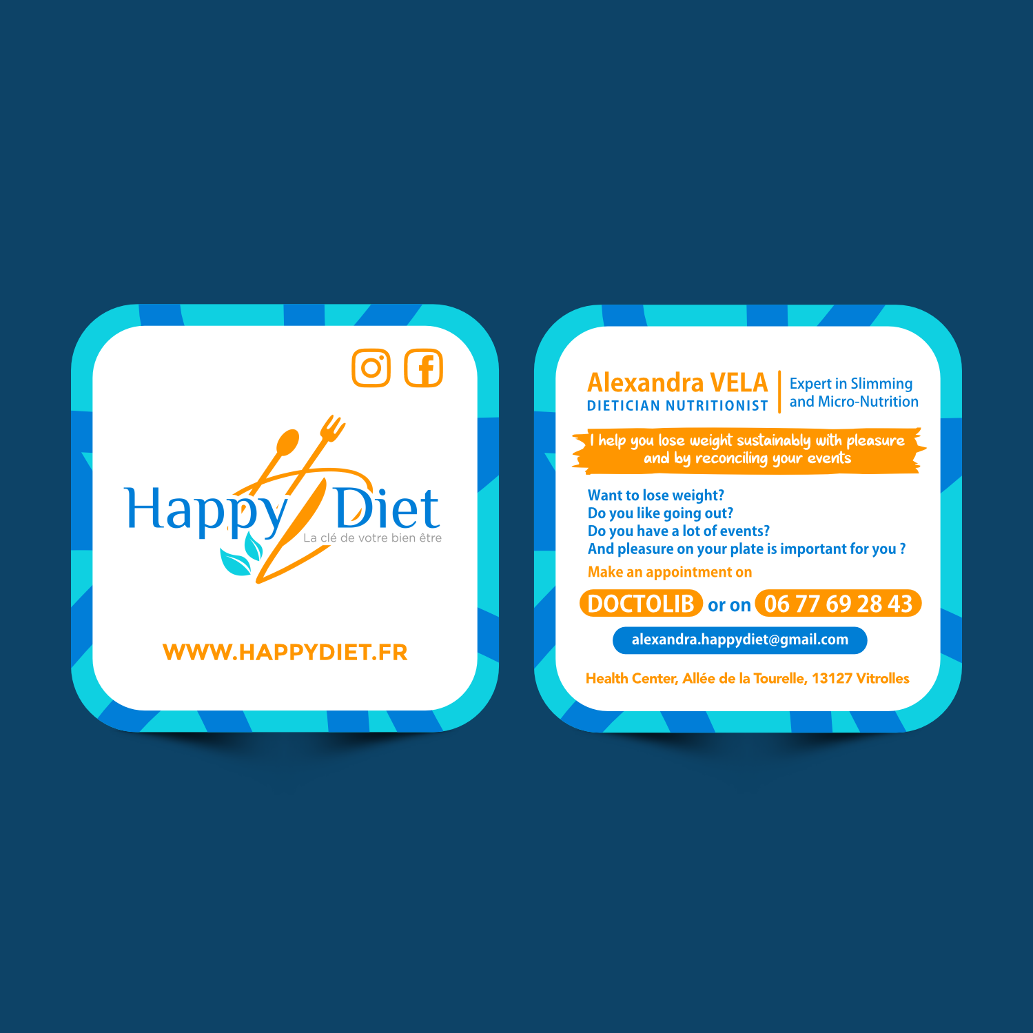 Business Card Design by ThiagoB for Happy diet | Design #34490191