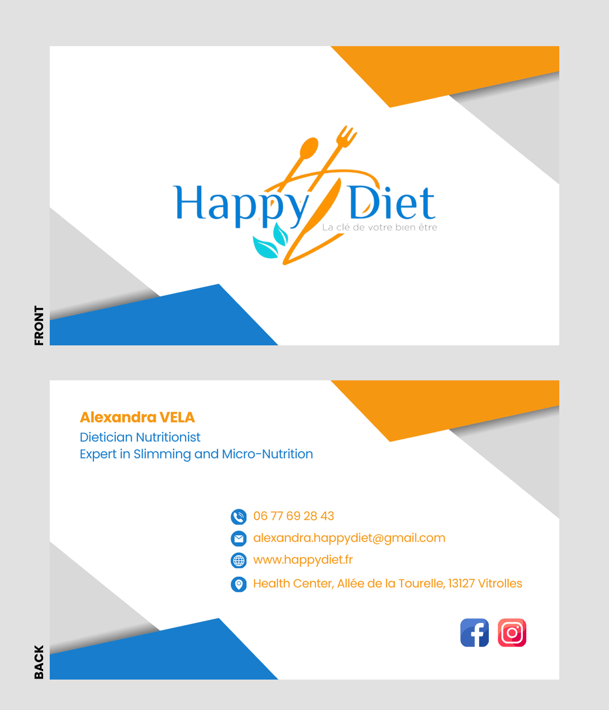 Business Card Design by WebDesk Solution for Happy diet | Design #34511134