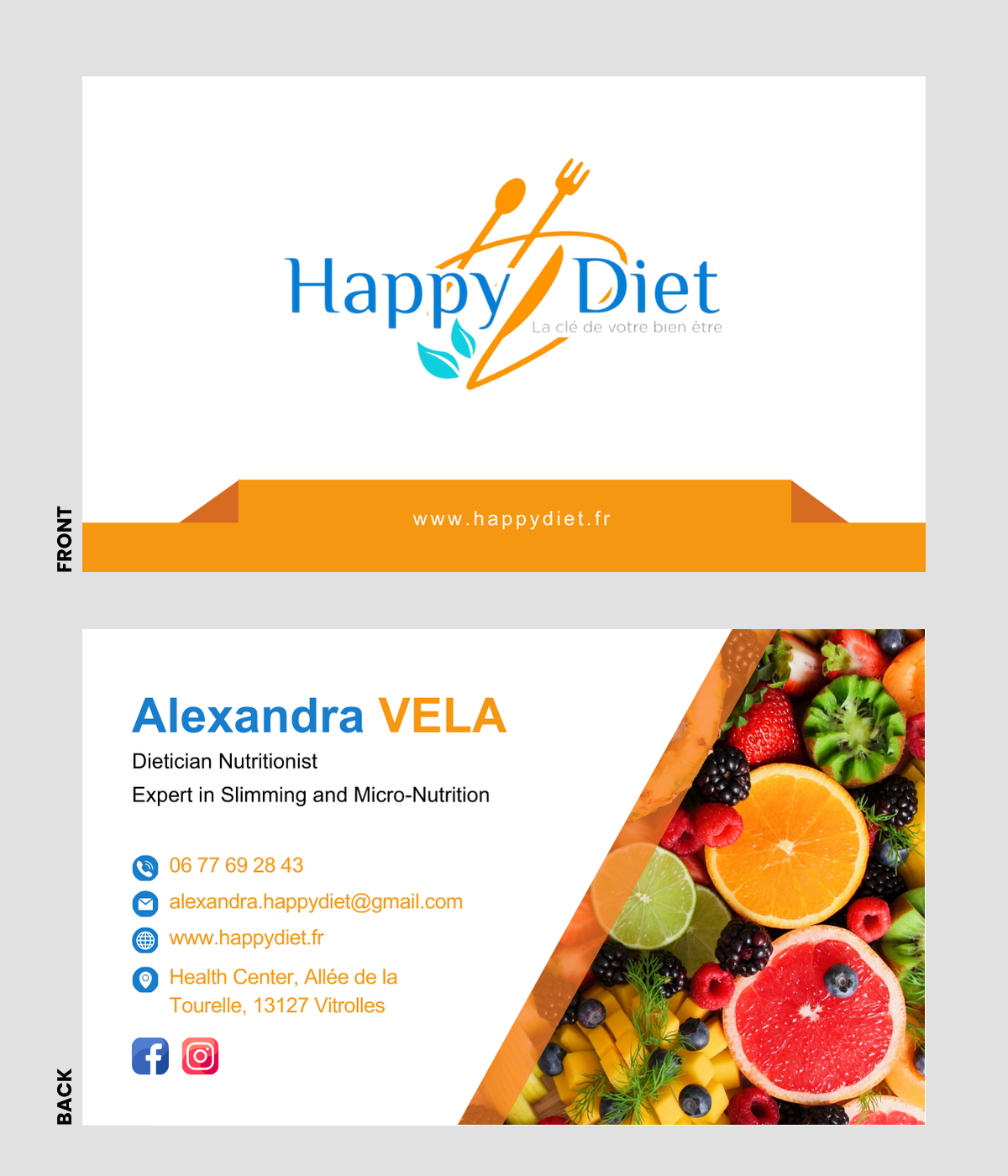 Business Card Design by WebDesk Solution for Happy diet | Design #34595825