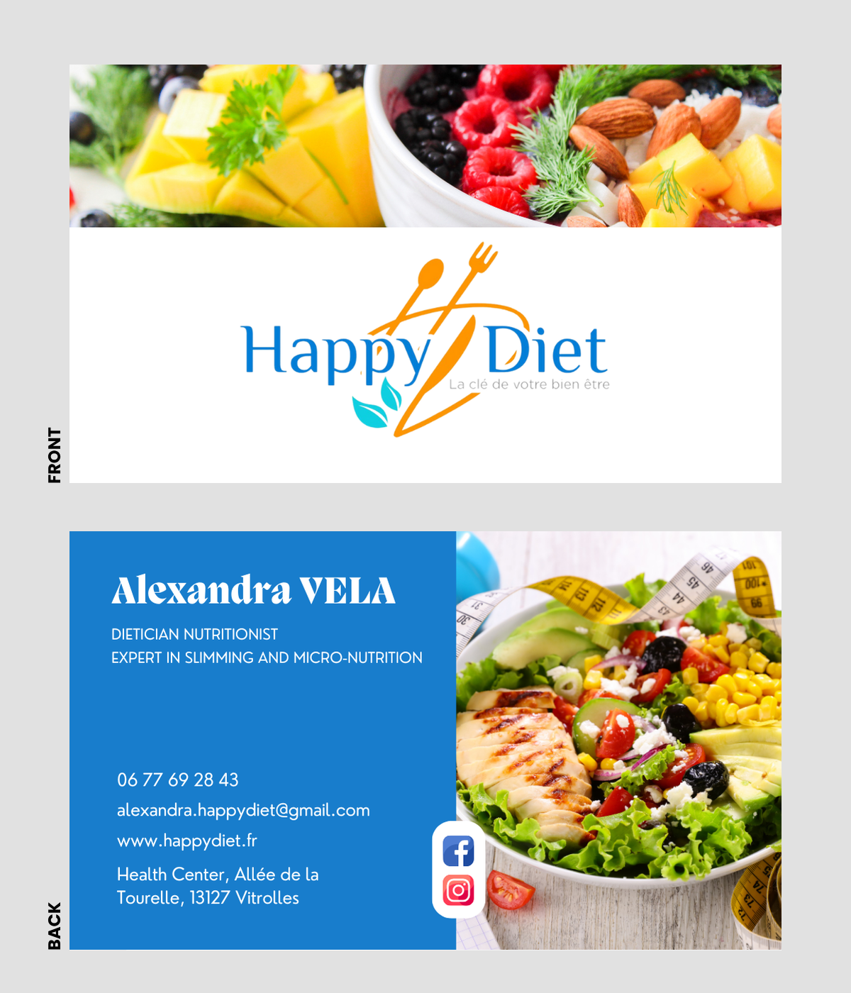 Visitenkarten-Design von WebDesk Solution für Happy diet | Design #34595829