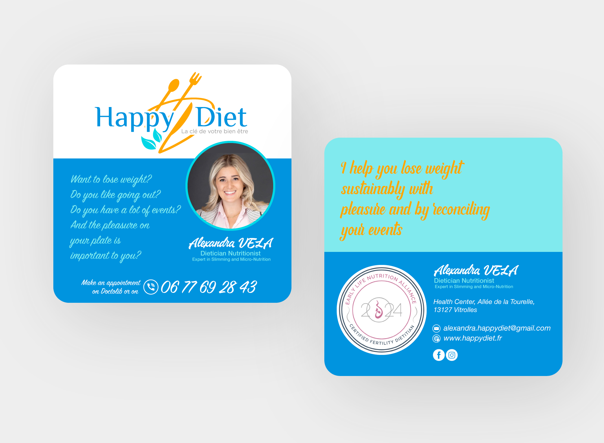 Visitenkarten-Design von Isu-D für Happy diet | Design #34537942