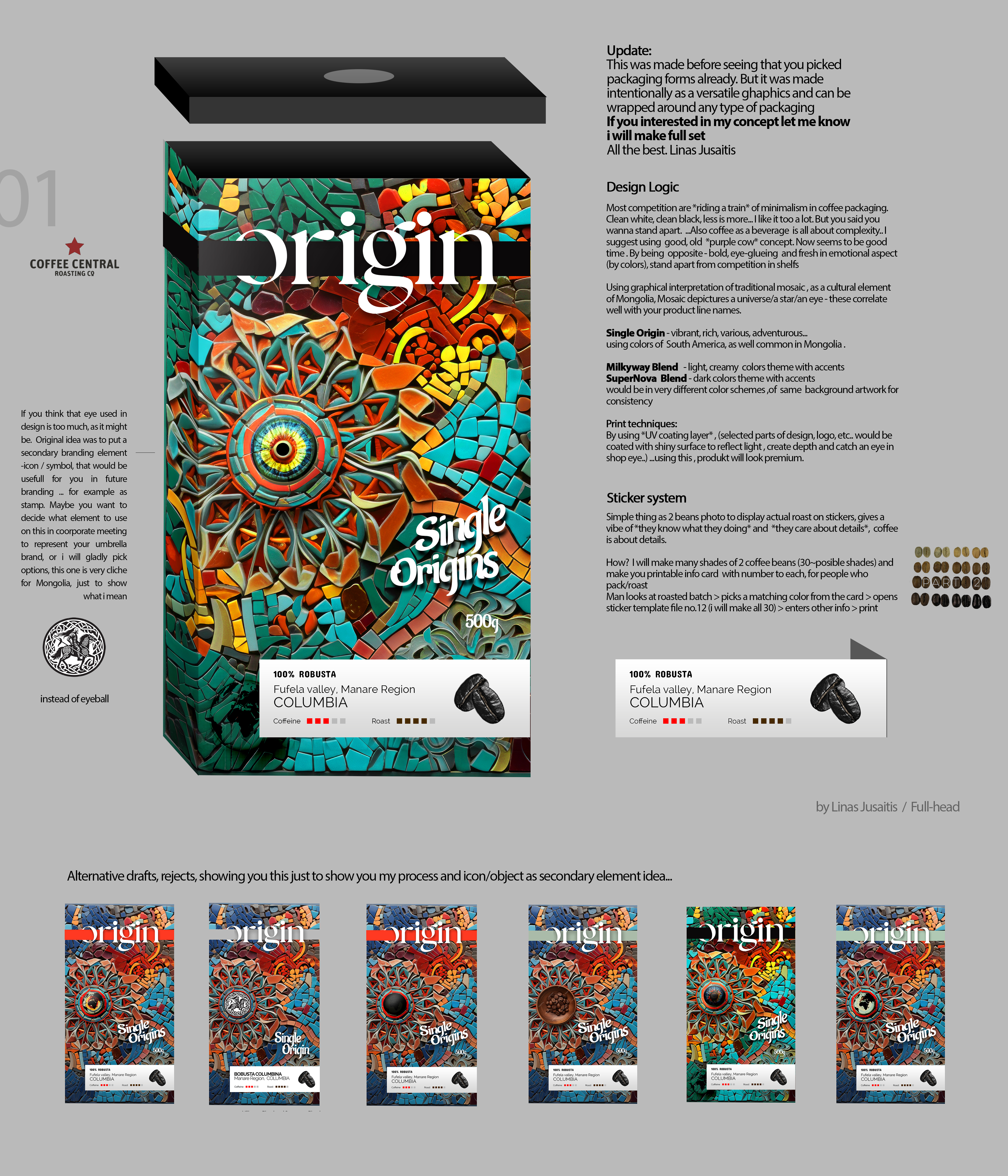 Packaging Design by Full-head for Central Coffee Roasting | Design #34607804