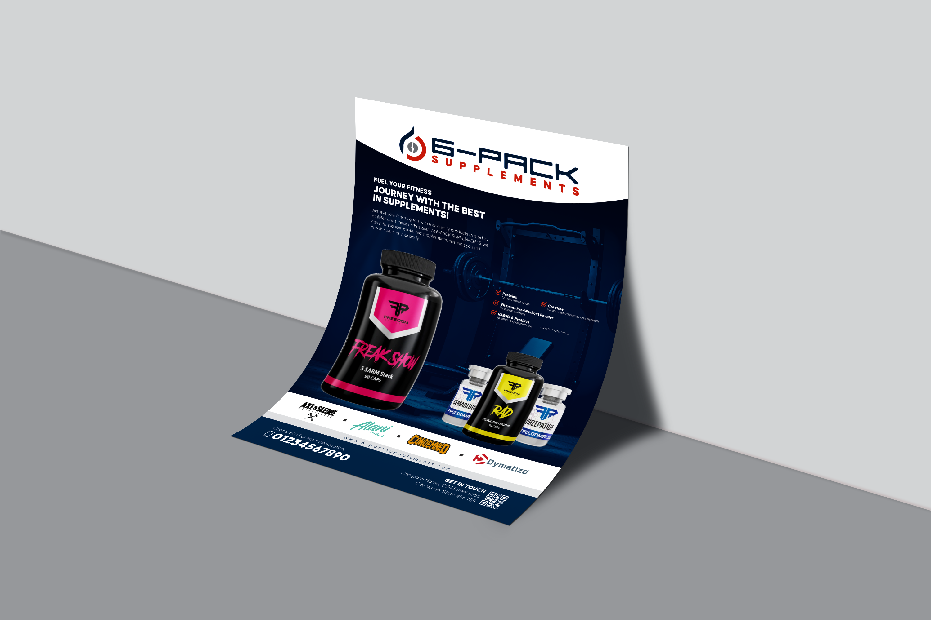 Flyer Design by dadaMEDIA for 6 Pack Supplements | Design #34518304