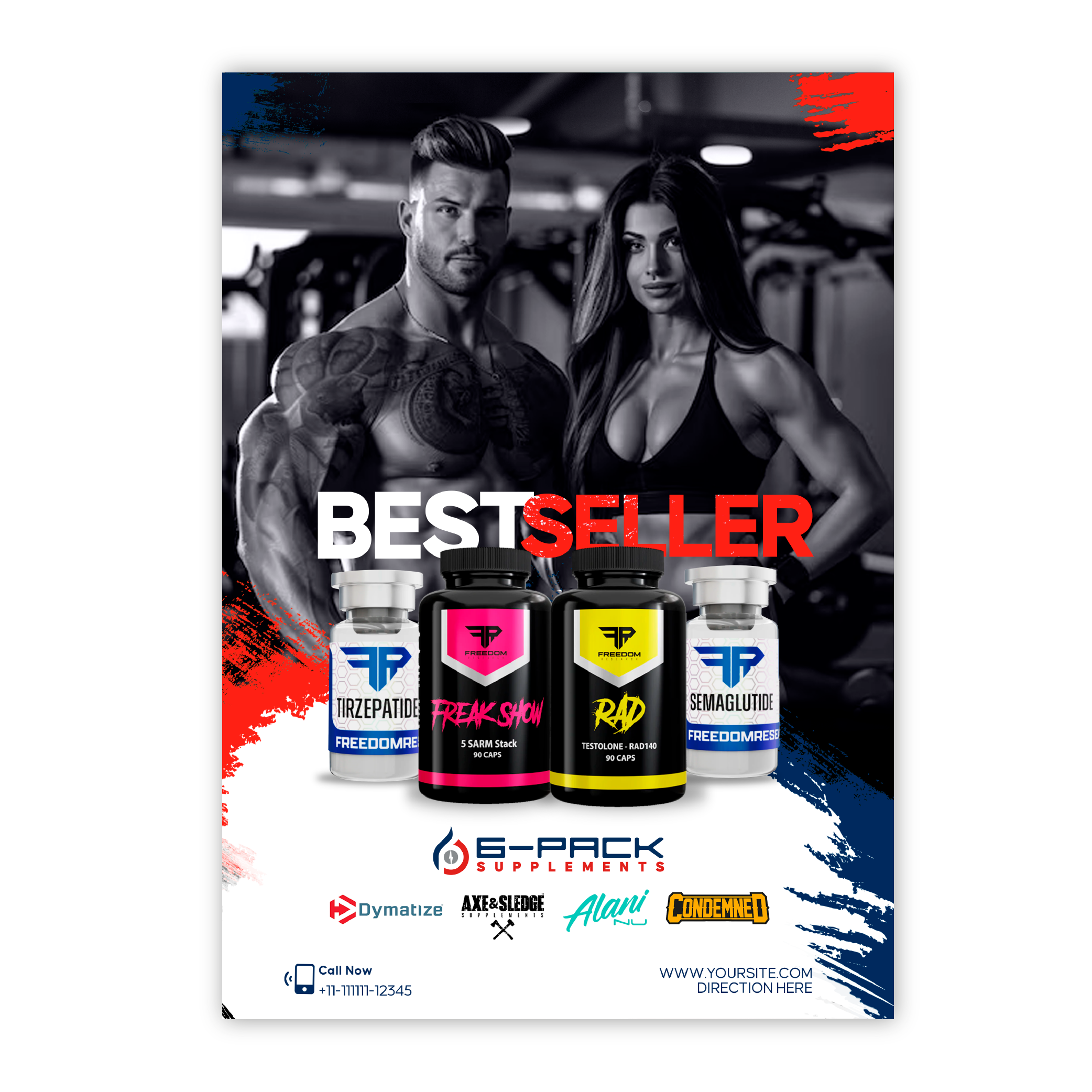 Flyer Design by LuisParra19 for 6 Pack Supplements | Design #34522057