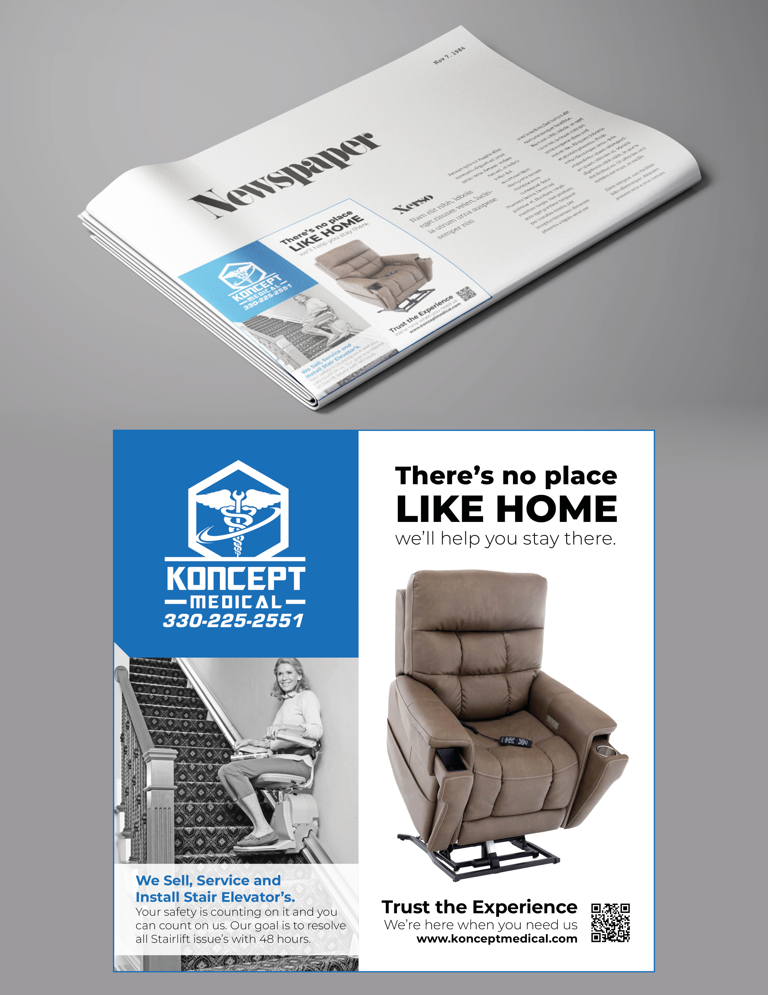 Newspaper Ad Design by MarkoE for Koncept Medical, LLC | Design #34542354