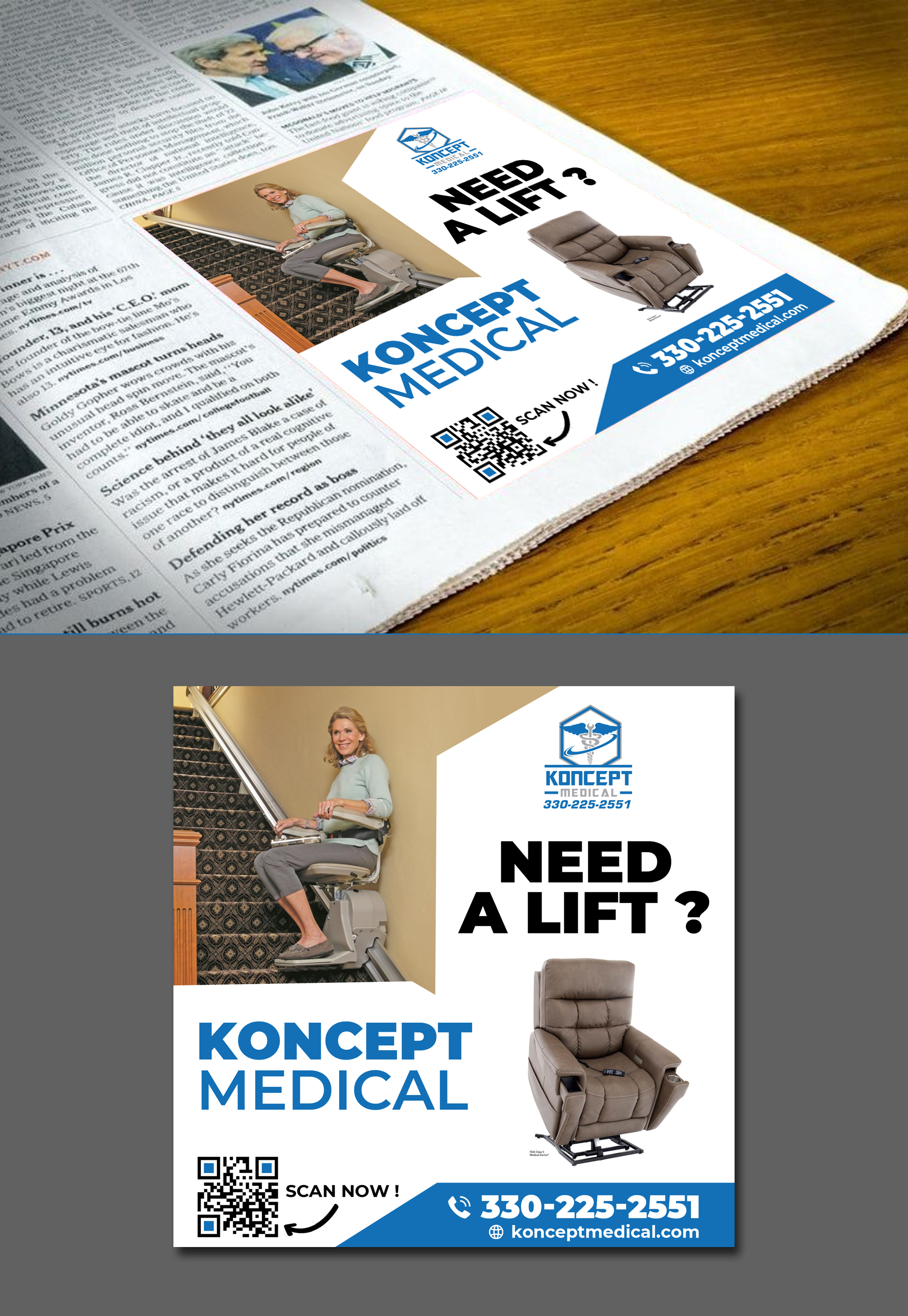 Diseño de Anuncio de Prensa por websmartusa para Koncept Medical, LLC | Diseño #34528614