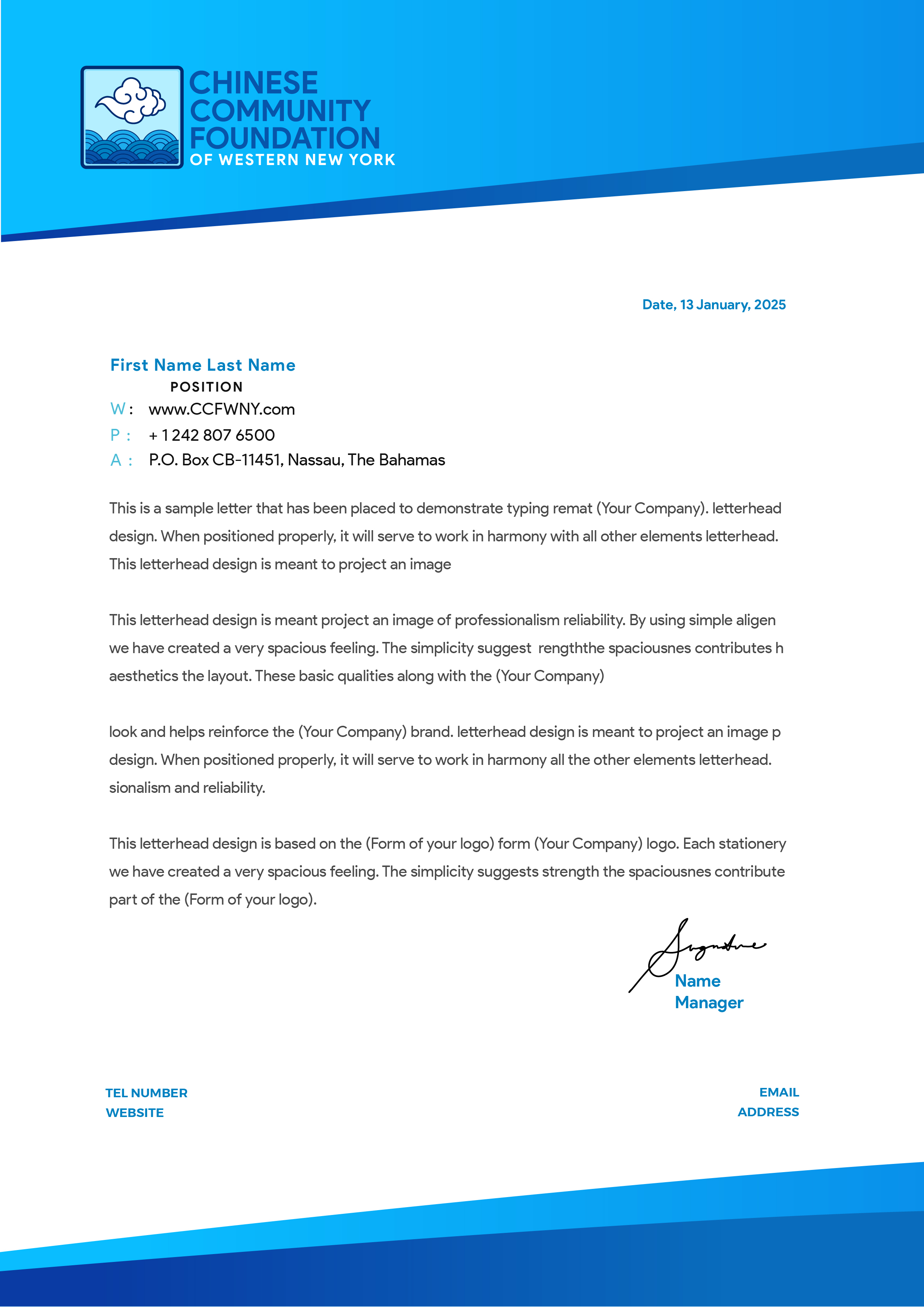 Briefkopf-Design von James J. für The Chinese Community Foundation of Western New York | Design #34540732
