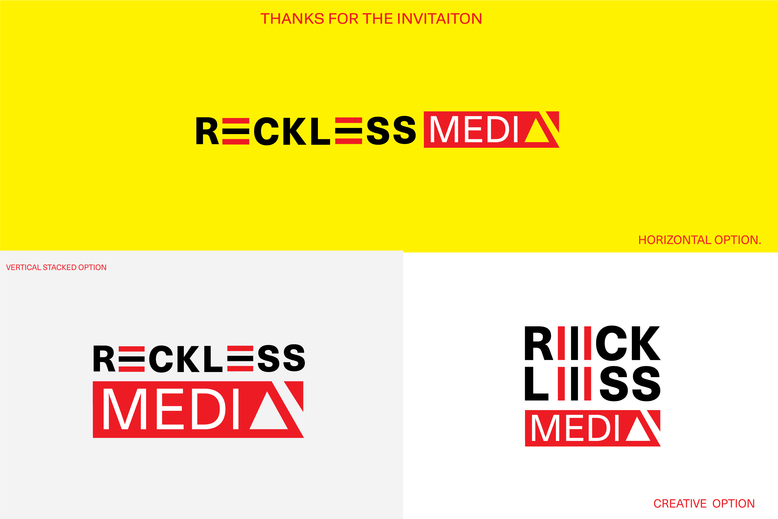 Logo Design by KREATIVE S - LOGO DESIGN for Reckless Media | Design #34555731