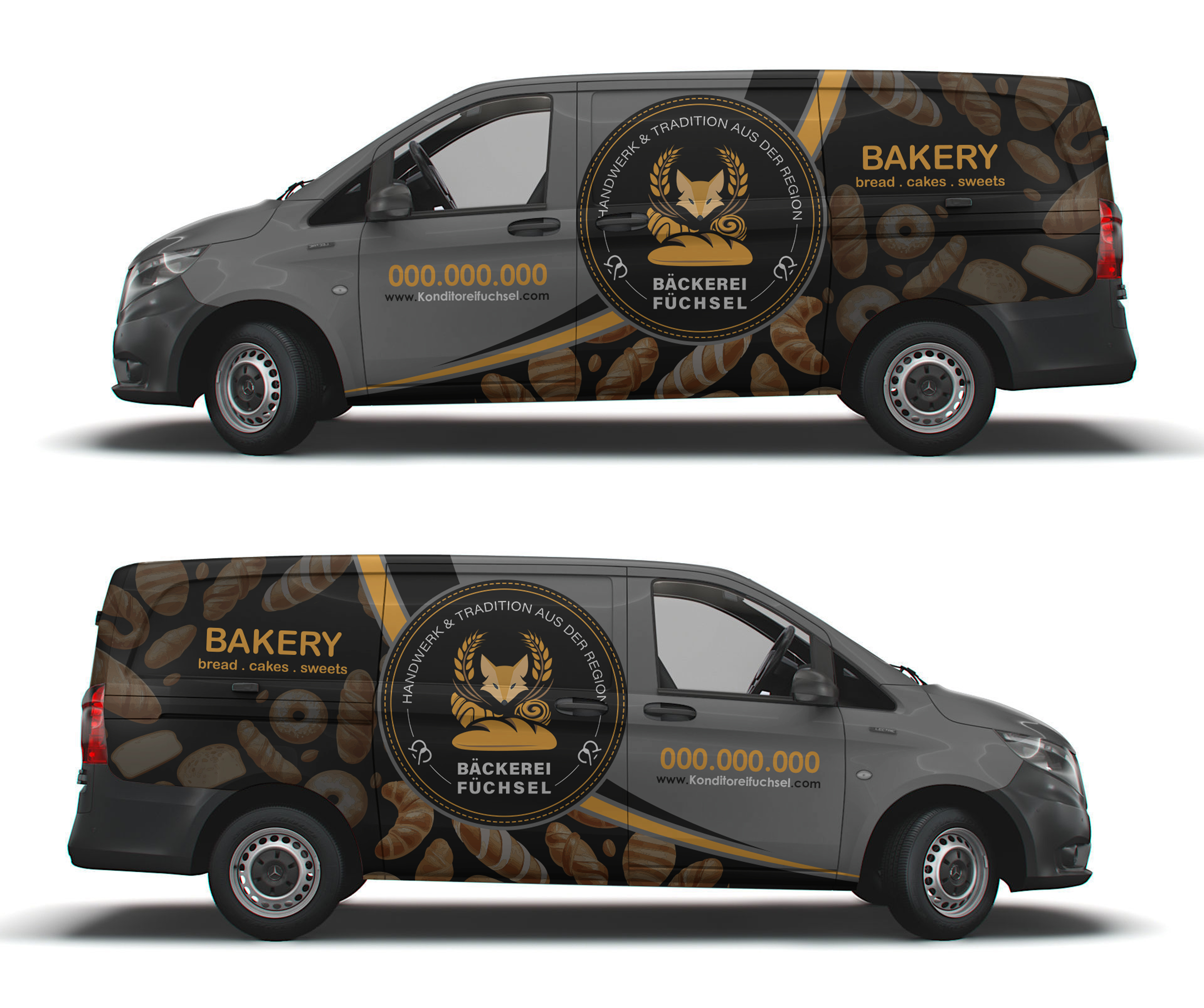 Diseño de Rotulación de Vehículo por AZ_Studio para Bäckerei & Konditorei Füchsel | Diseño #34718278