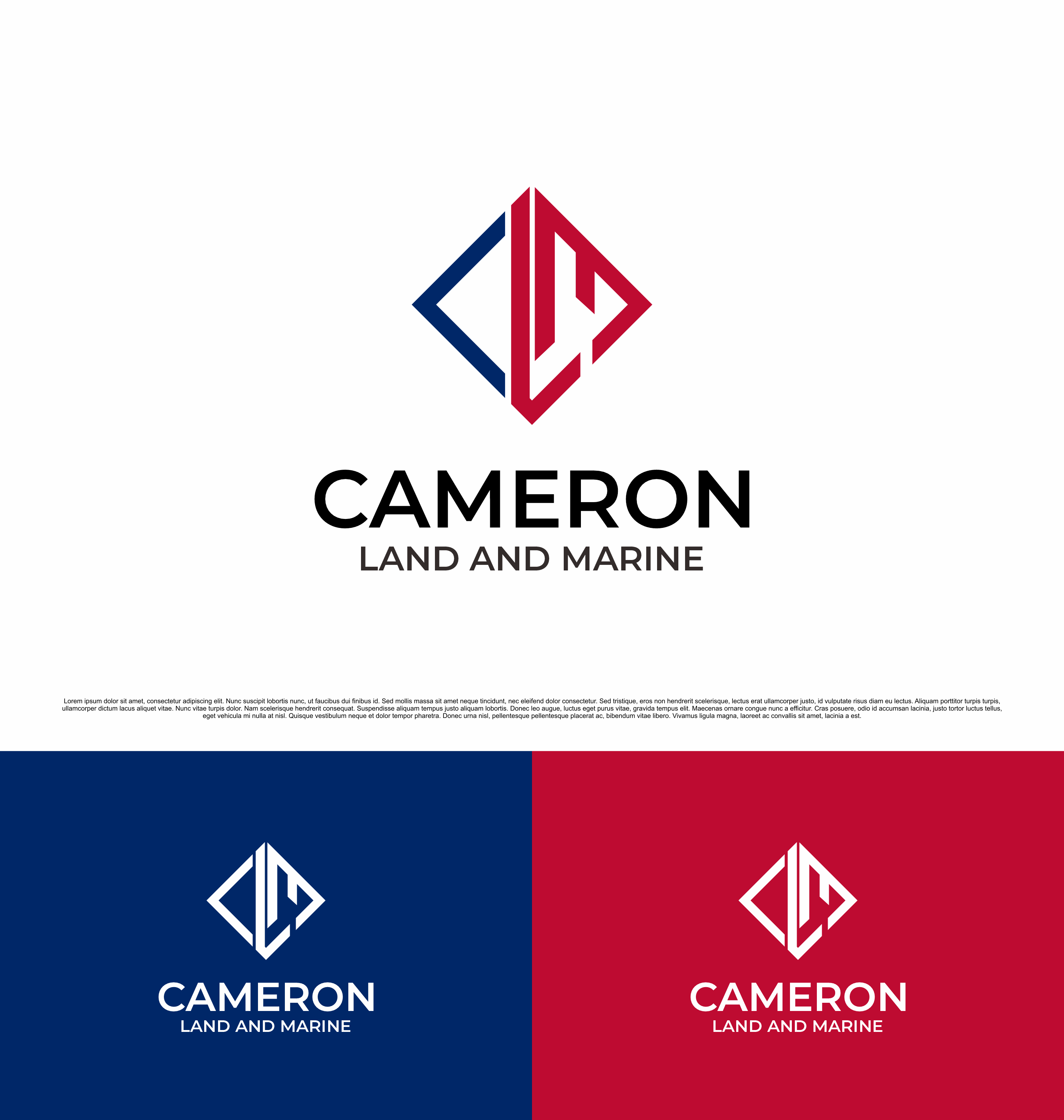 Logo Design by saesean for Cameron Land and Marine  | Design #34583393