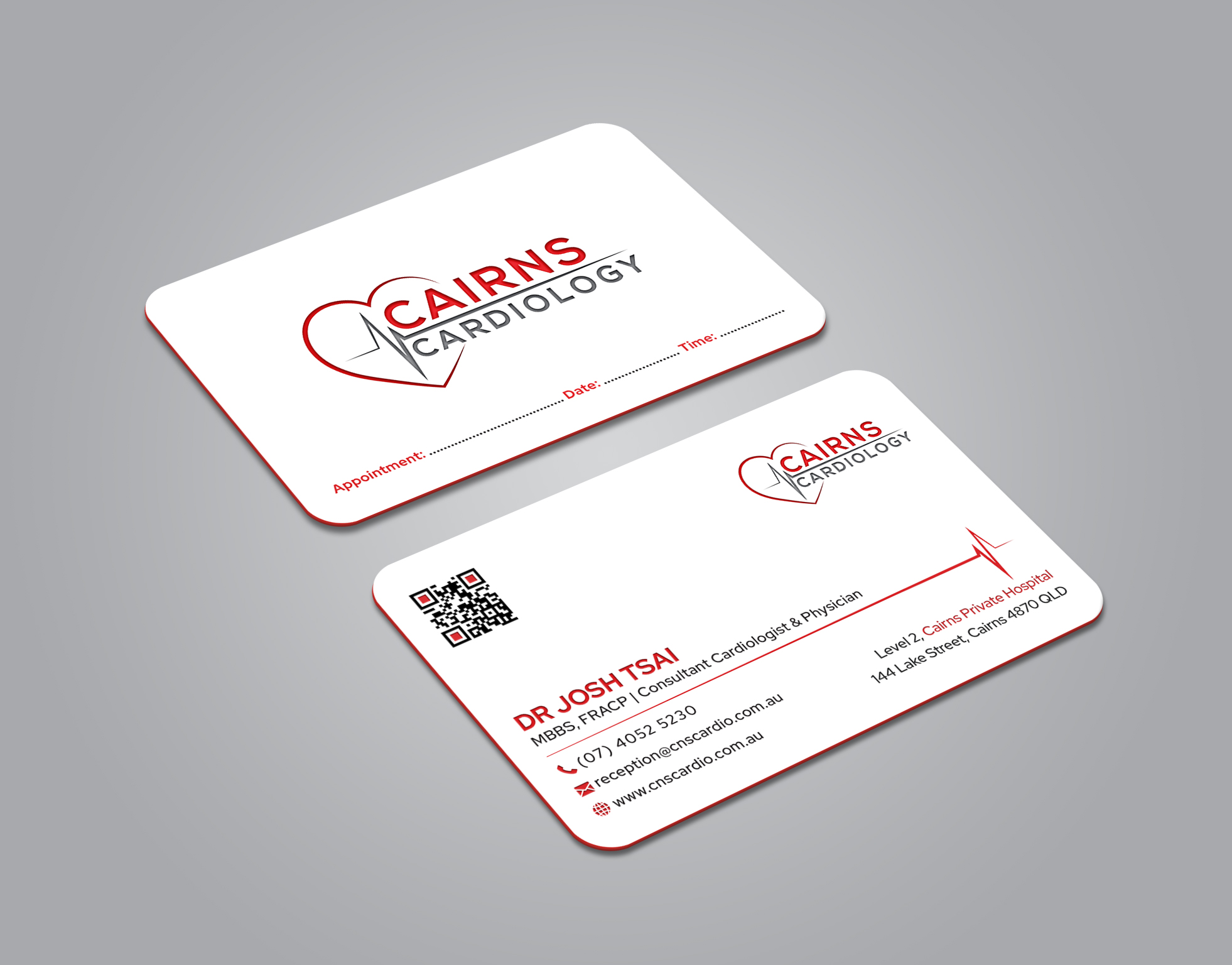 Business Card Design by Creative Moon Design for Cairns Cardiology | Design #34581748