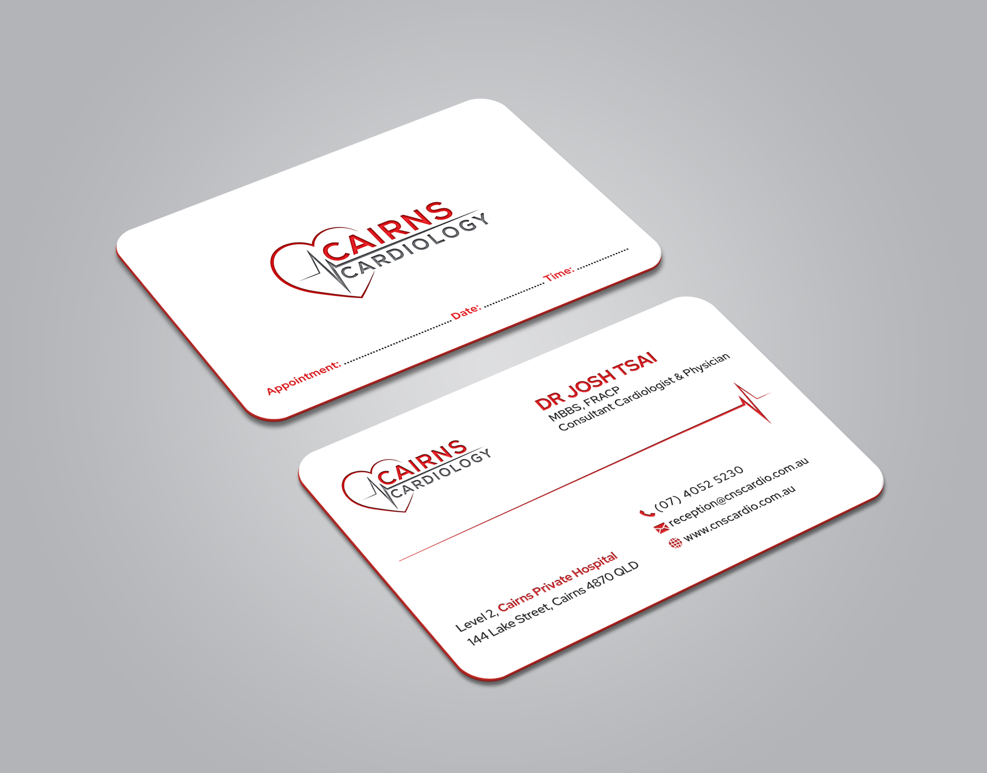 Diseño de Tarjeta de Presentación por Creative Moon Design para Cairns Cardiology | Diseño #34581911