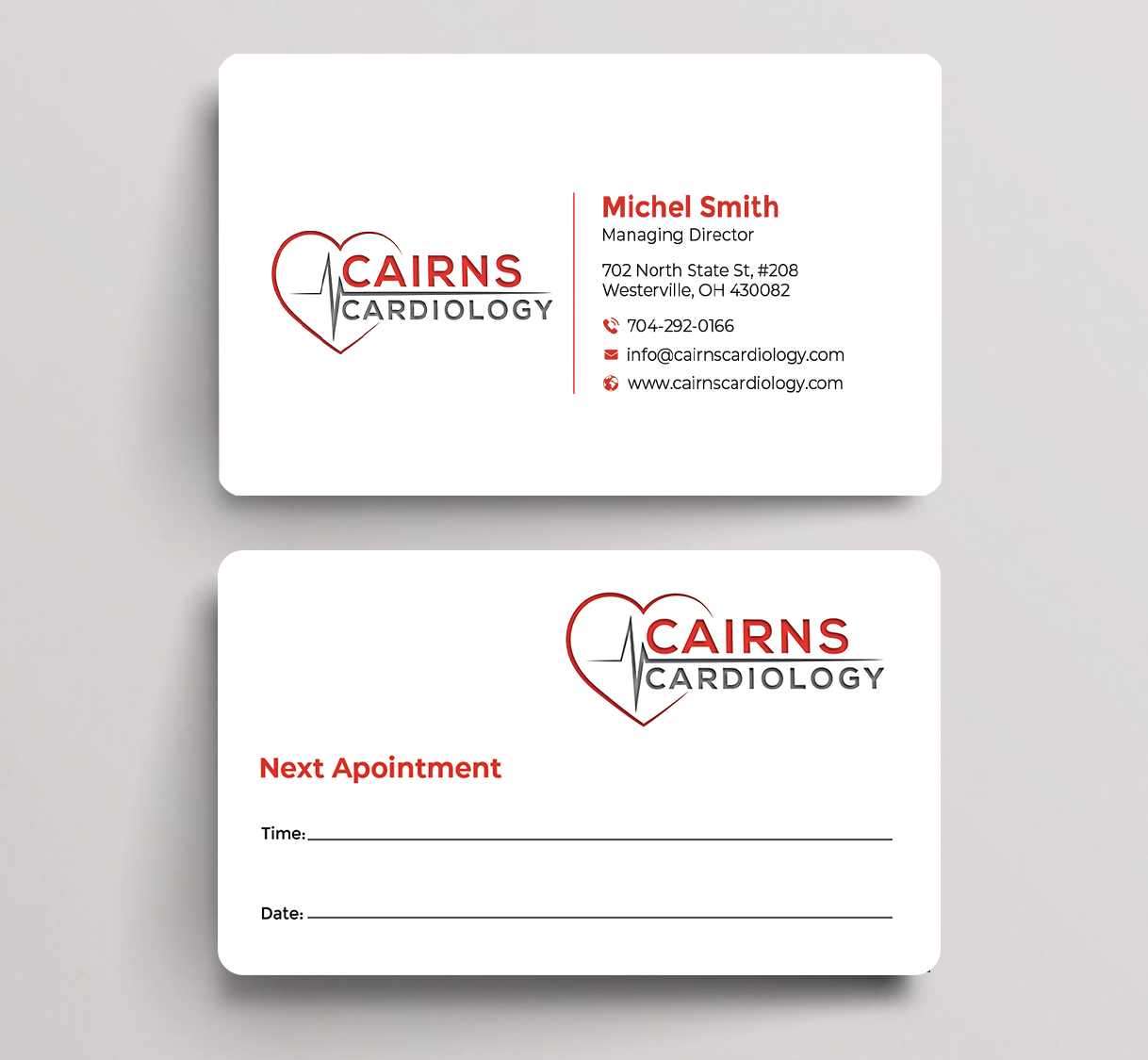 Visitenkarten-Design von Graphixpointt für Cairns Cardiology | Design #34579651