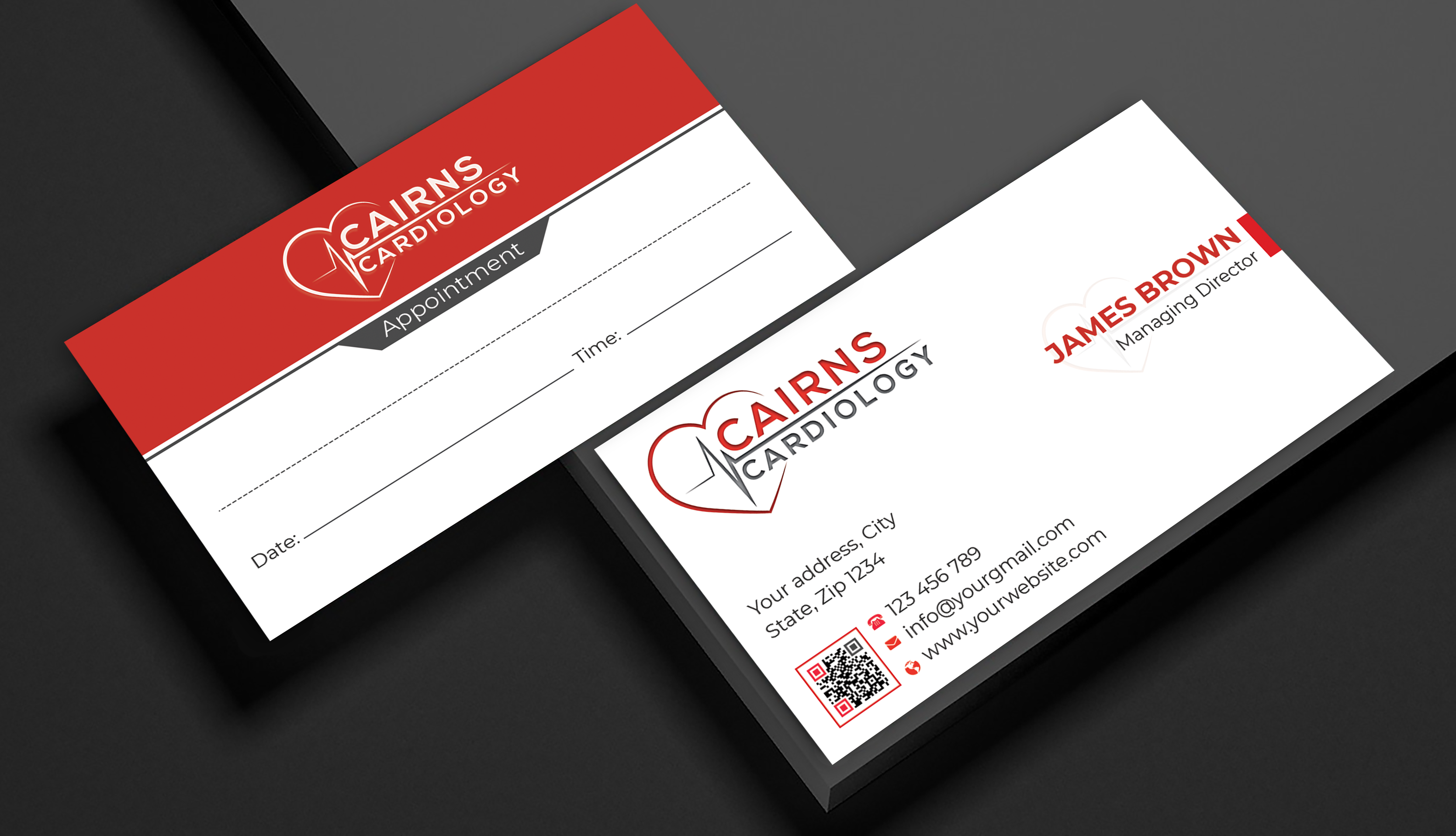 Diseño de Tarjeta de Presentación por Expert Bappy para Cairns Cardiology | Diseño #34600166