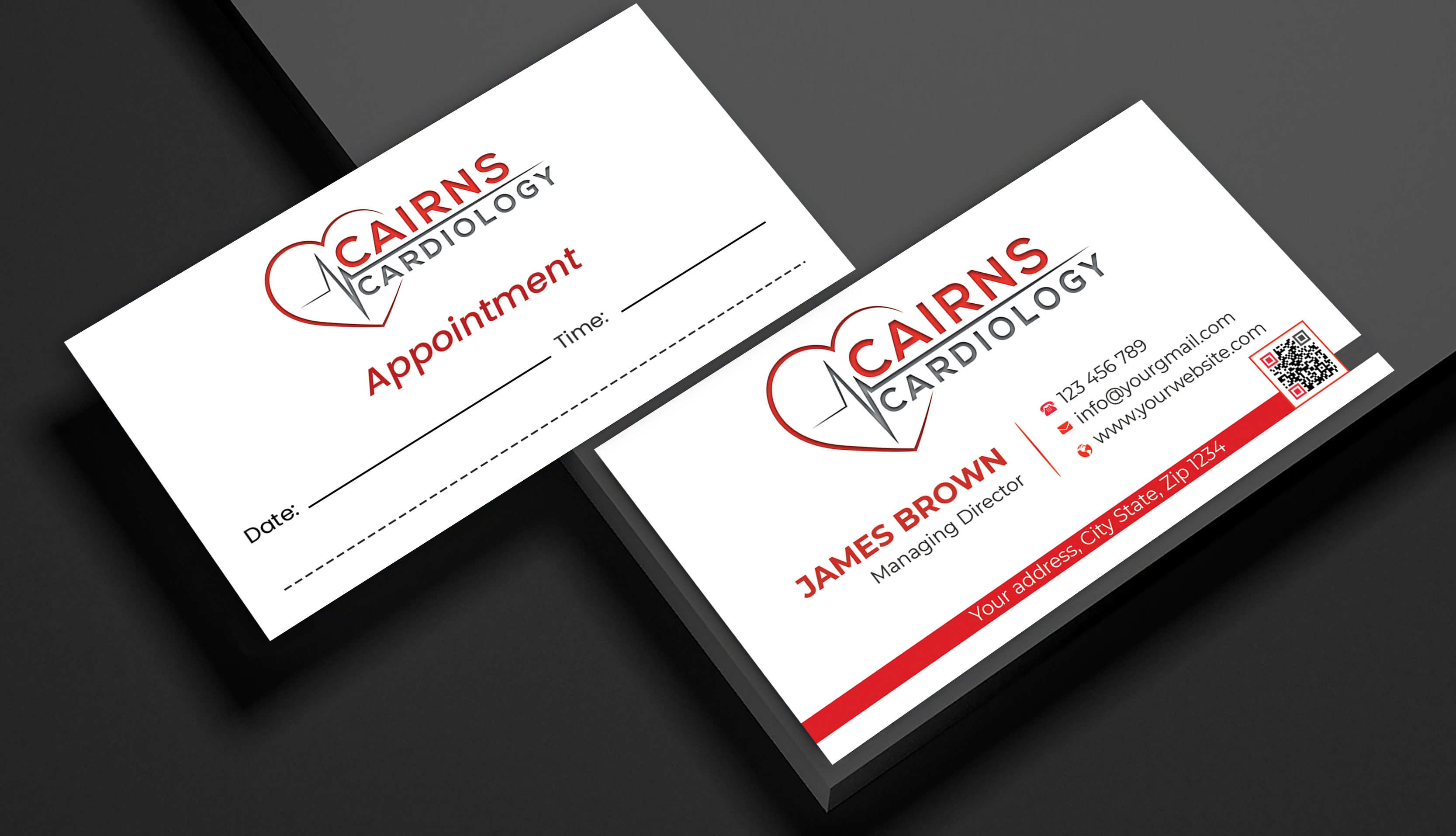 Diseño de Tarjeta de Presentación por Expert Bappy para Cairns Cardiology | Diseño #34600499